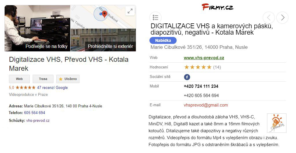 DIGITALIZACE VHS a kamerových pásků, diapozitivů, negativů - Kotala Marek foto 4