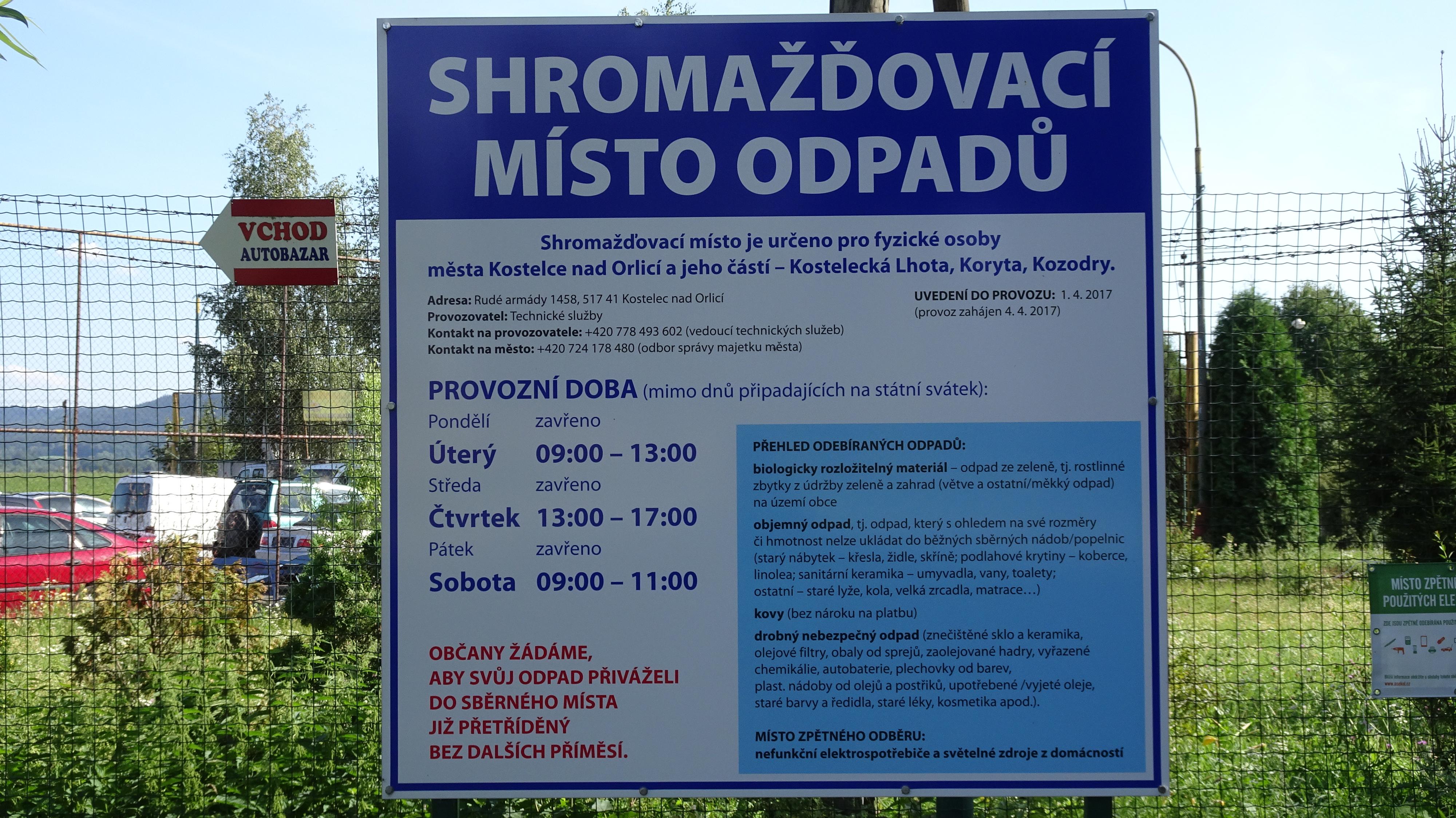 Sběrný dvůr Kostelec nad Orlicí foto 2