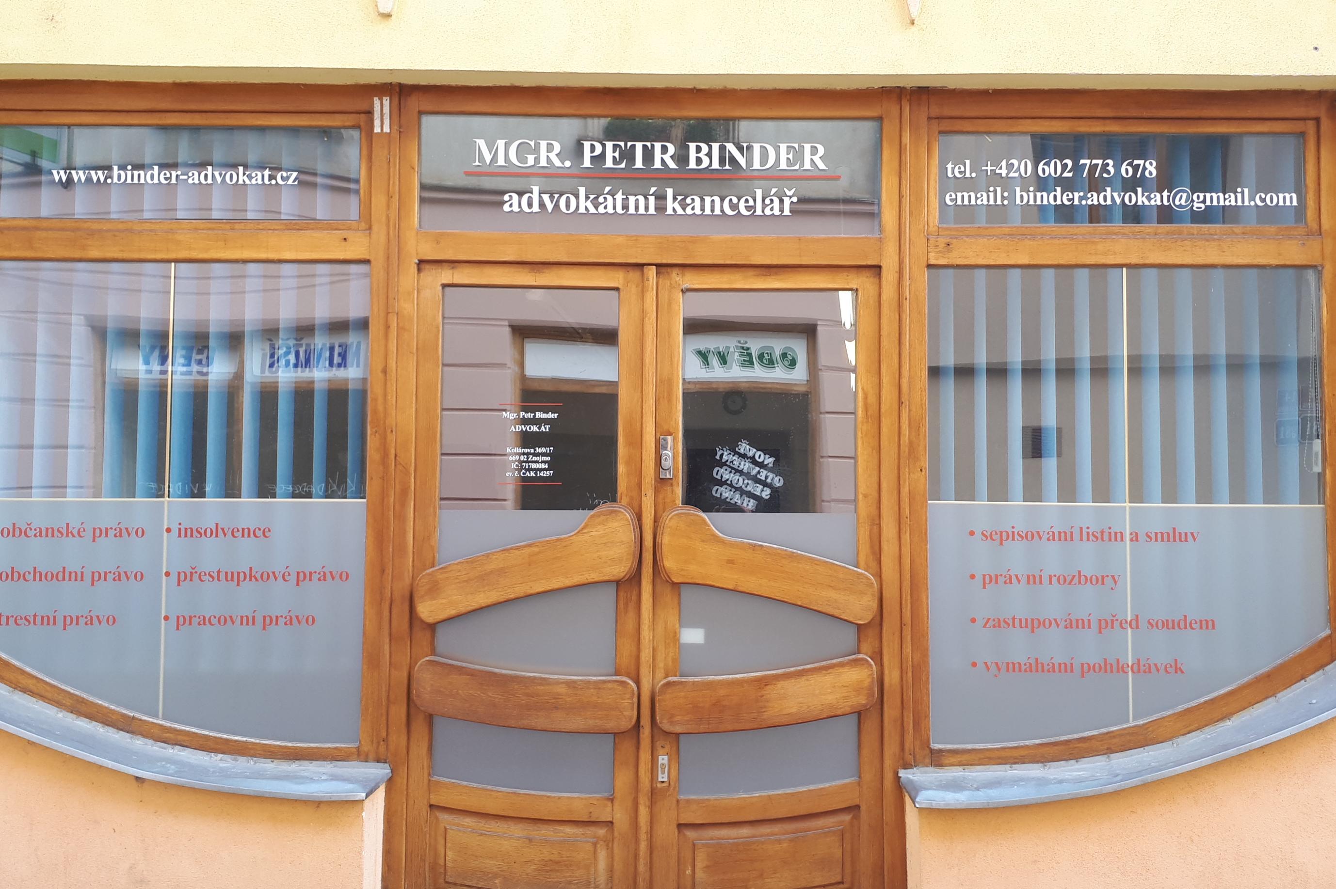 Mgr. Petr Binder, advokát