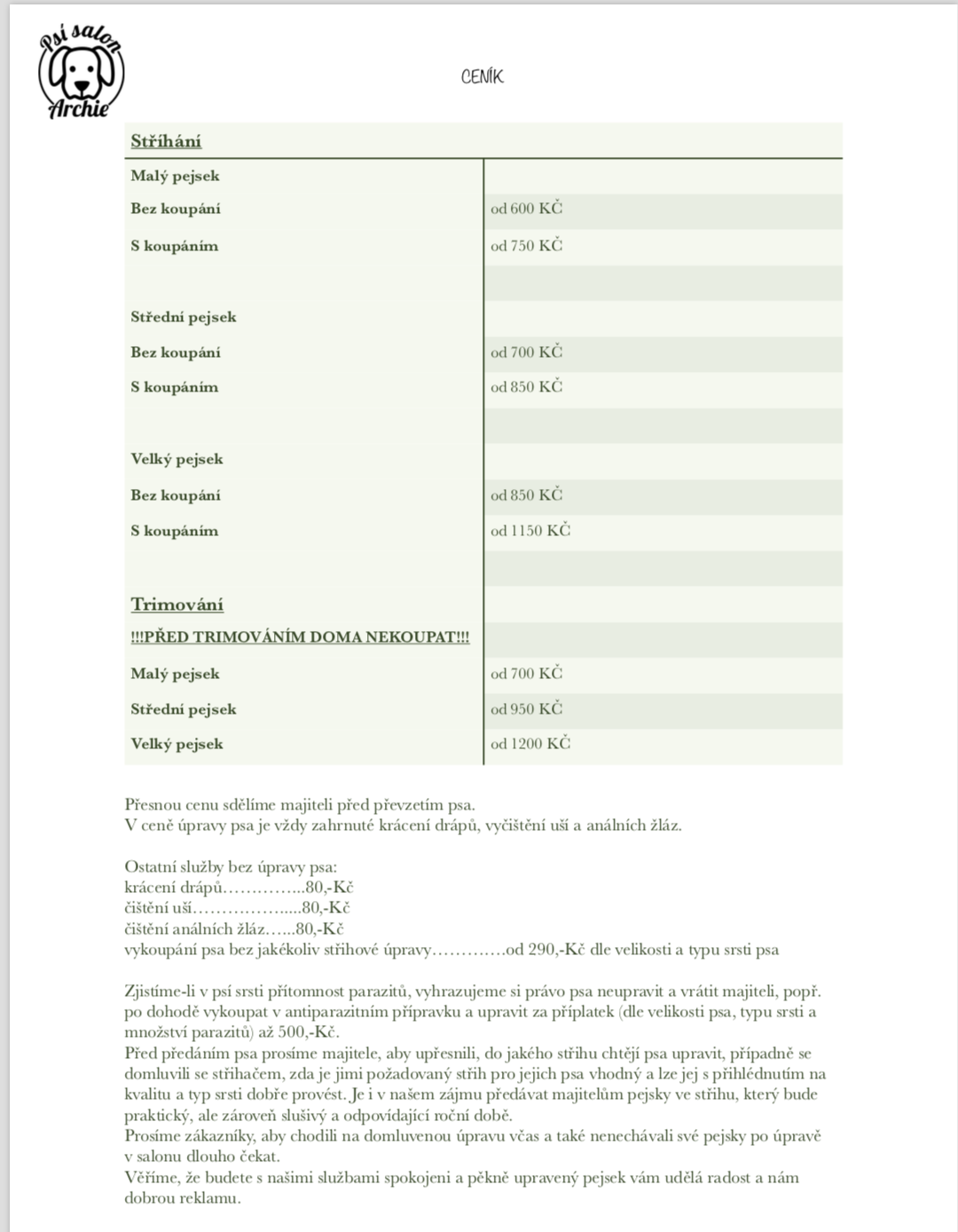 Psí salon Archie foto 2