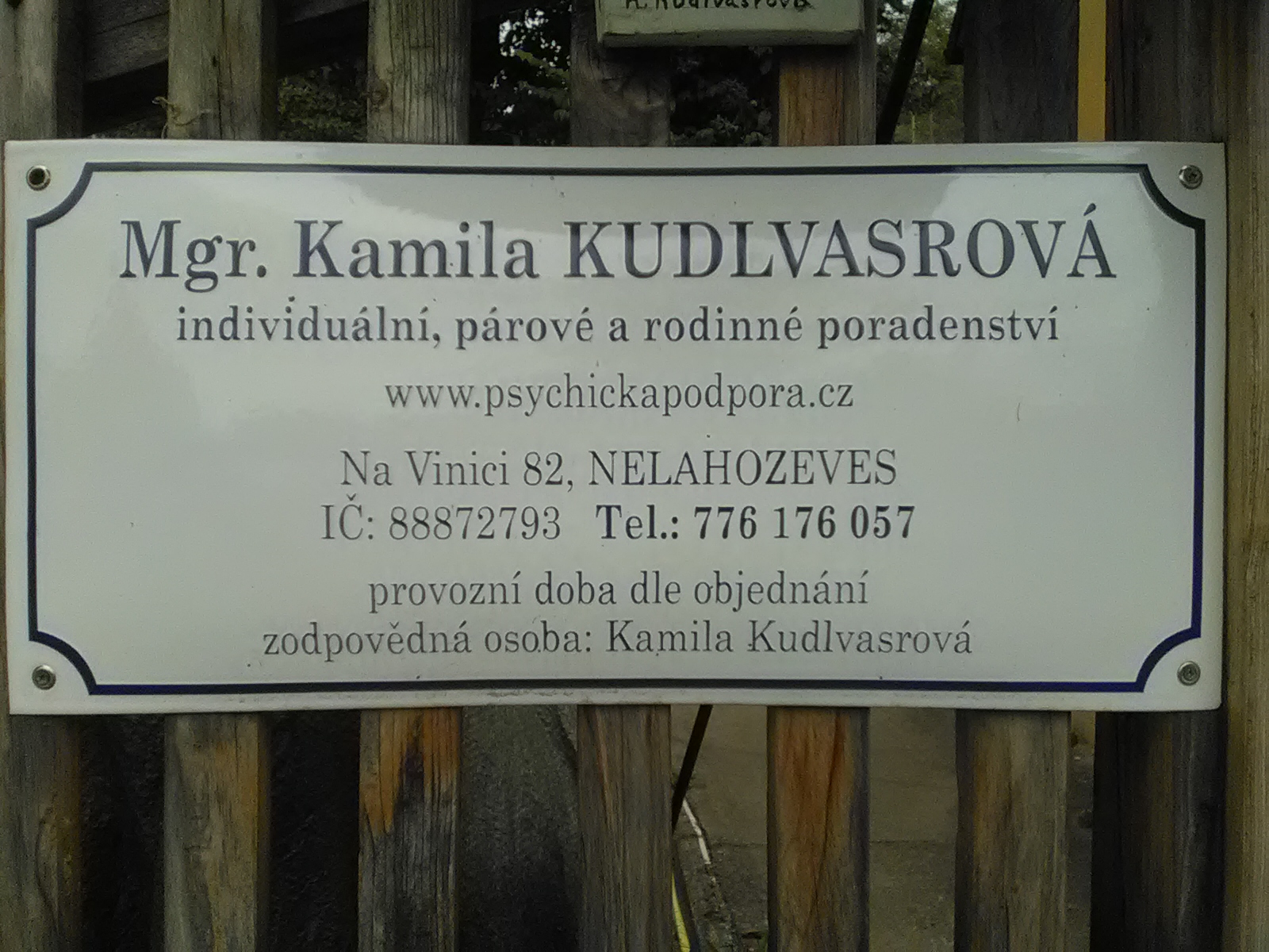 Psychická podpora - Mgr. Kamila Kudlvasrová foto 3