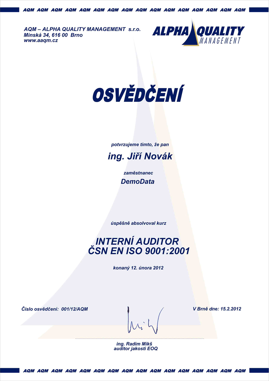 AQM-ALPHA QUALITY MANAGEMENT, s.r.o.