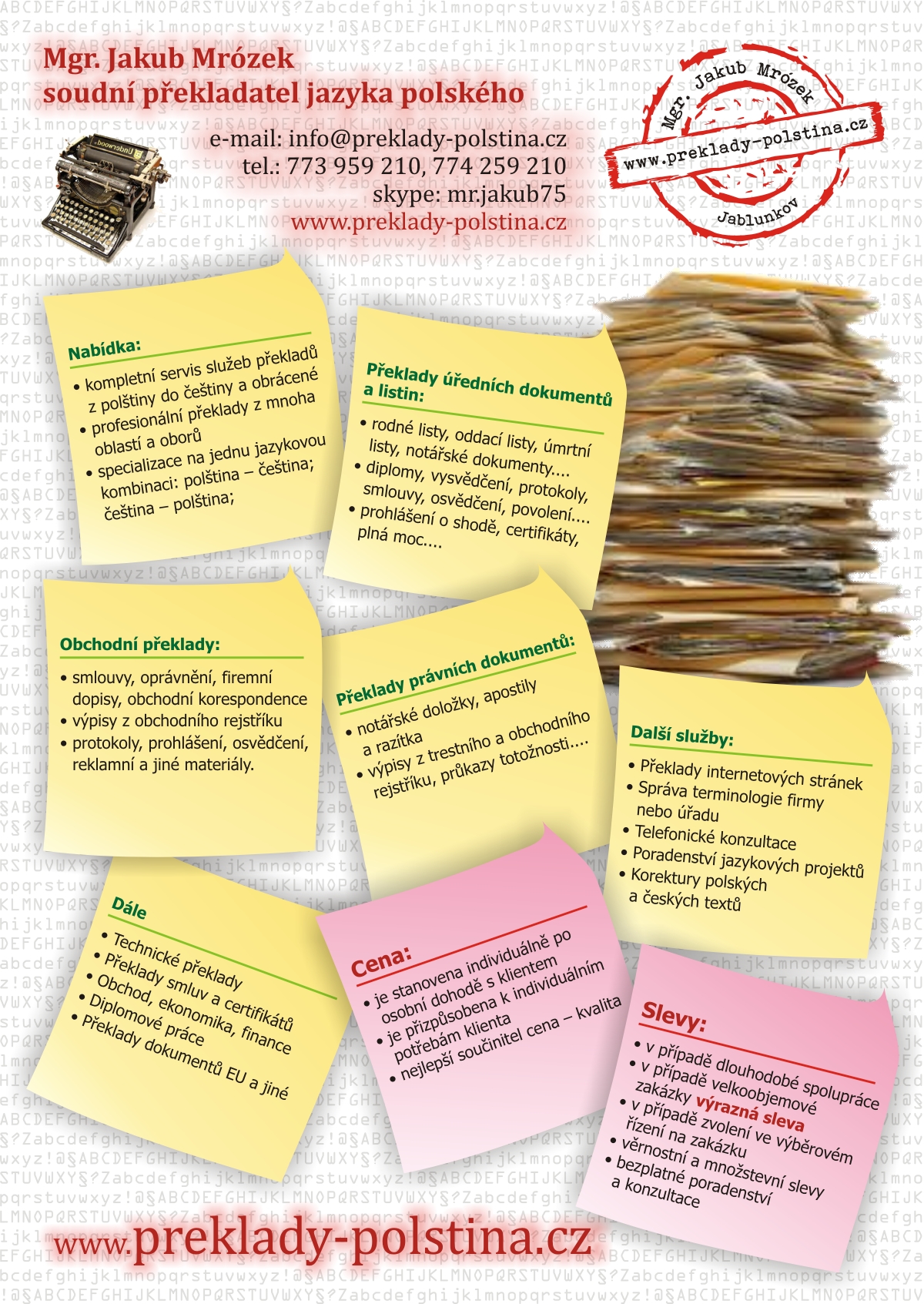 Mgr. Jakub Mrózek - Překladatelské služby foto 3