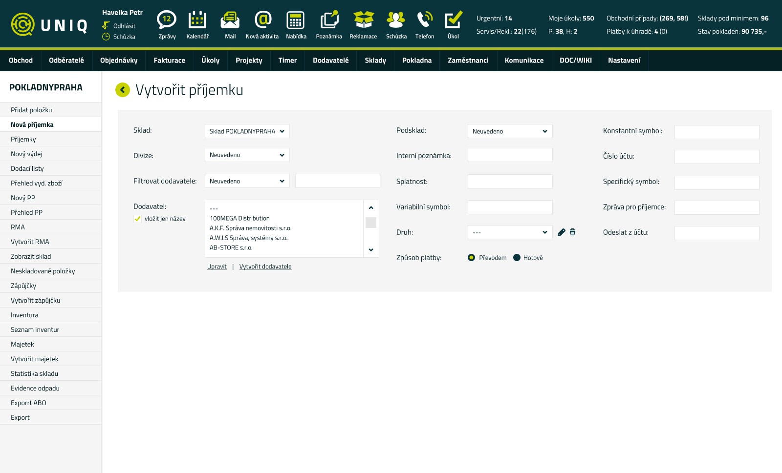 CRM a ERP systém UNiQ foto 6