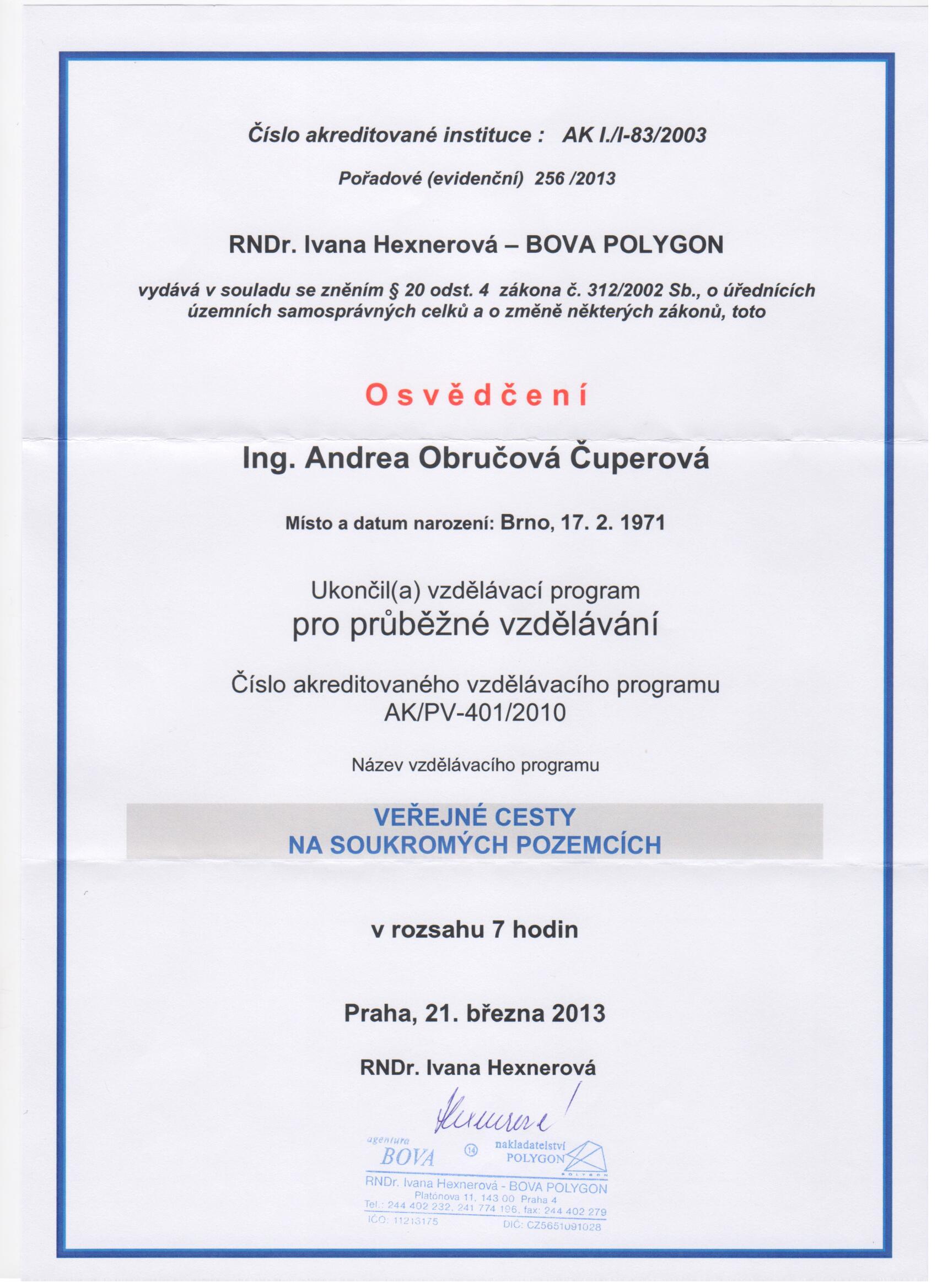 Ing. Andrea Obručová Čuperová foto 1