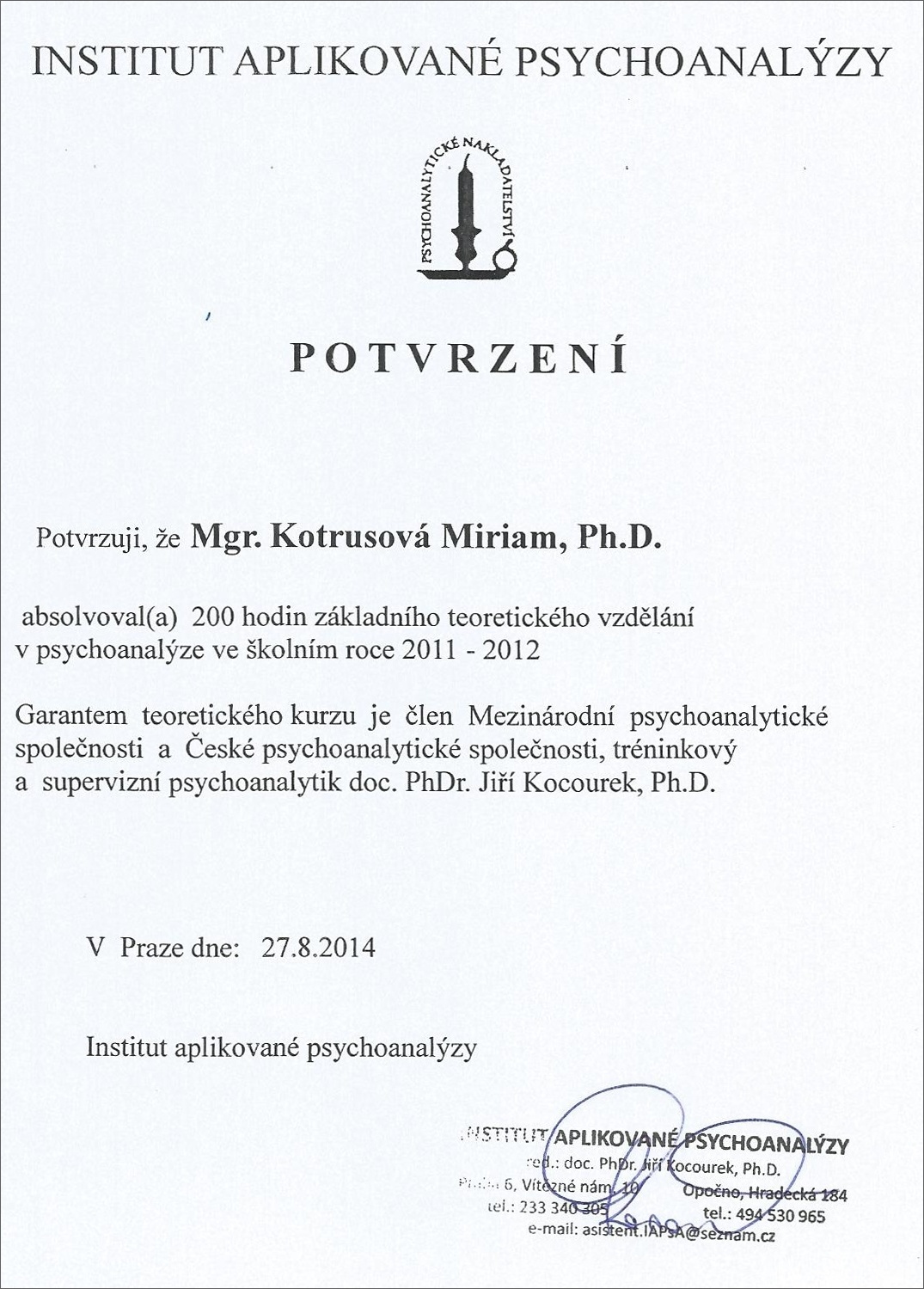Psychoterapie Praha - Dr. Miriam Kotrusová foto 4