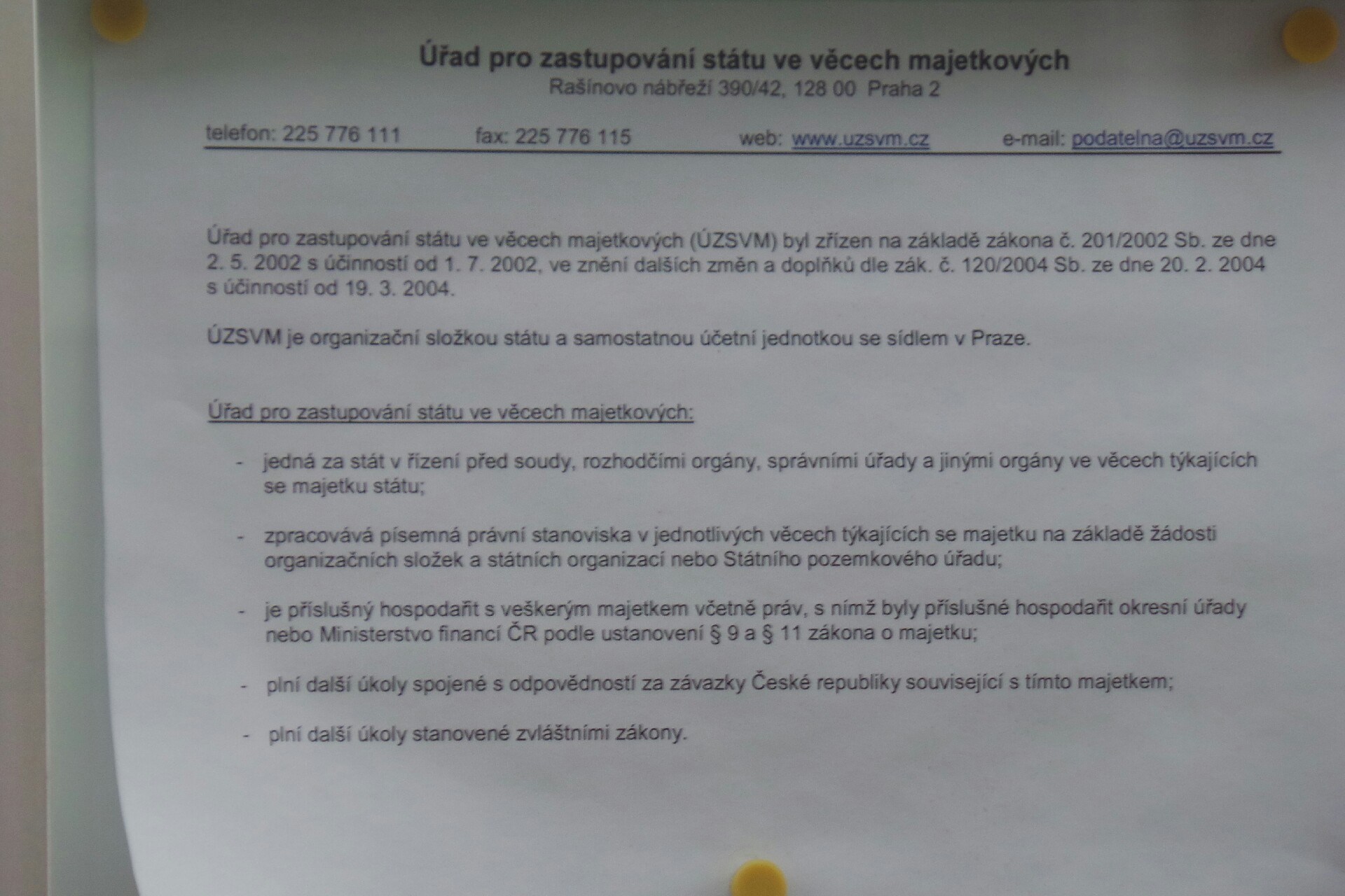 Úřad pro zastupování státu ve věcech majetkových - Odloučené pracoviště Nový Jičín