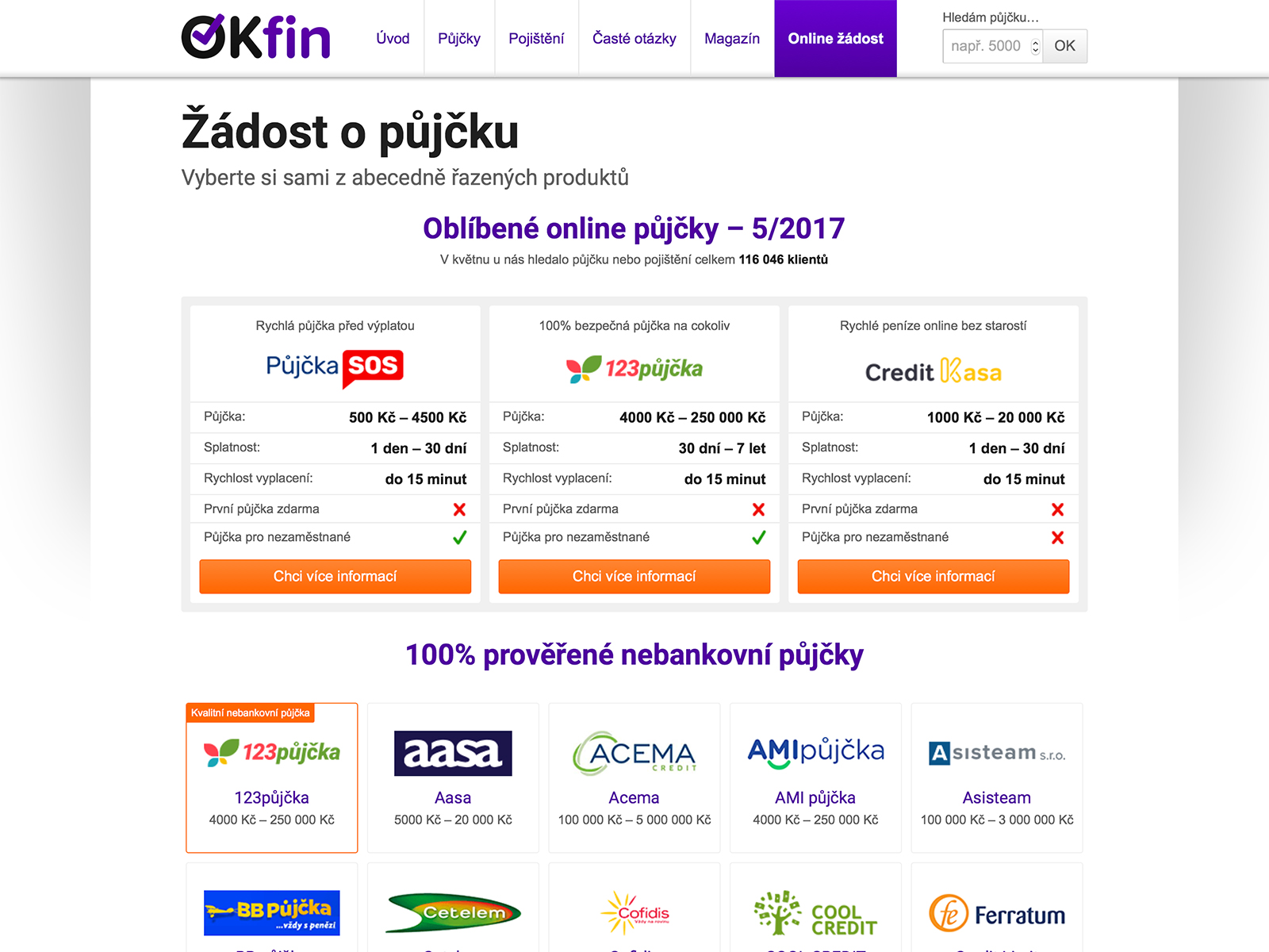 OKfin.cz - Srovnání půjček a pojištění foto 6