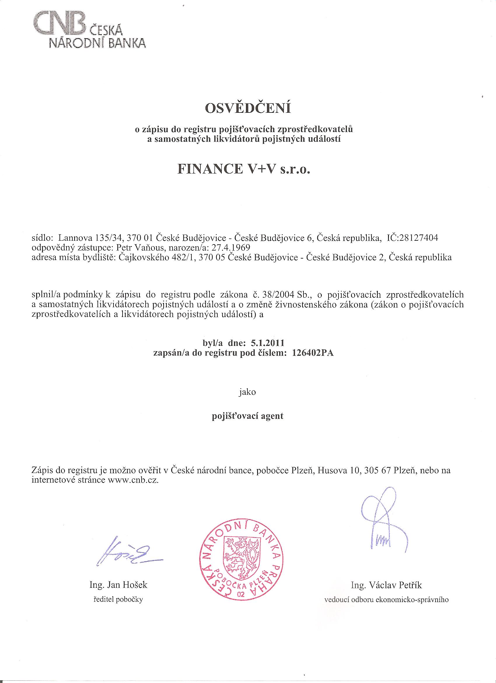 FINANCE V+V, s.r.o. foto 2