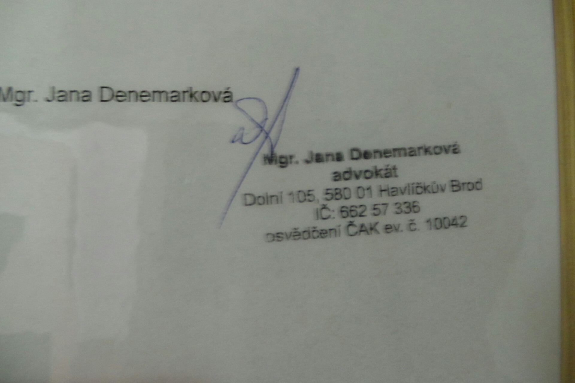 Mgr. Jana Denemarková, advokát foto 2