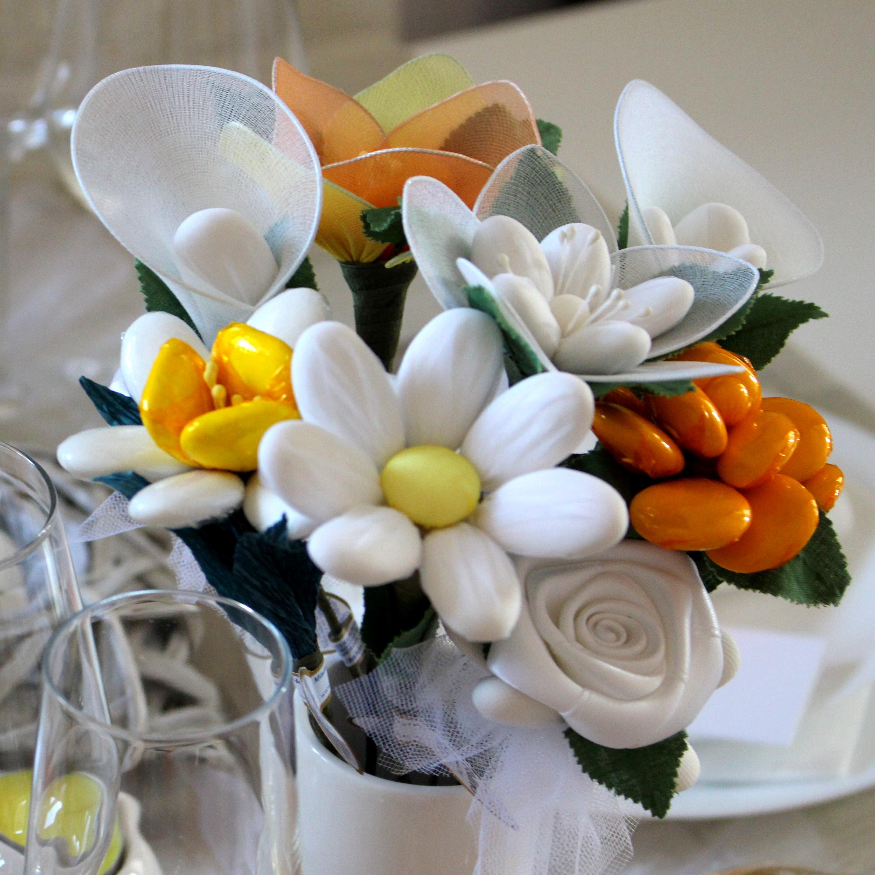 Květiny z mandlí a čokolády foto 3