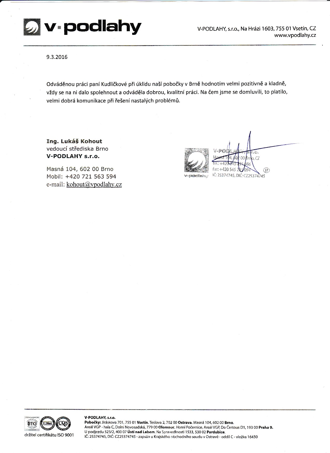 Úklid Jitka Kudličková foto 3