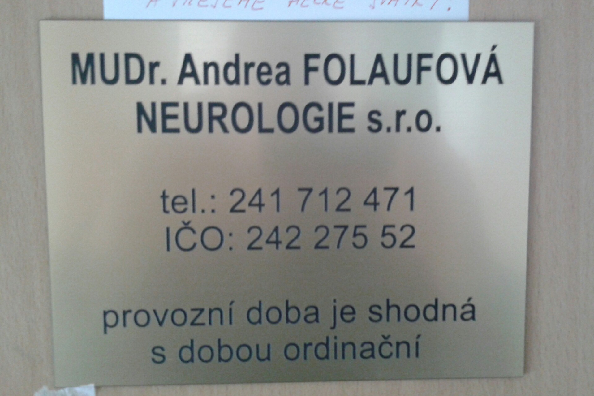 MUDr. Andrea FOLAUFOVÁ - NEUROLOGIE, s.r.o. foto 2