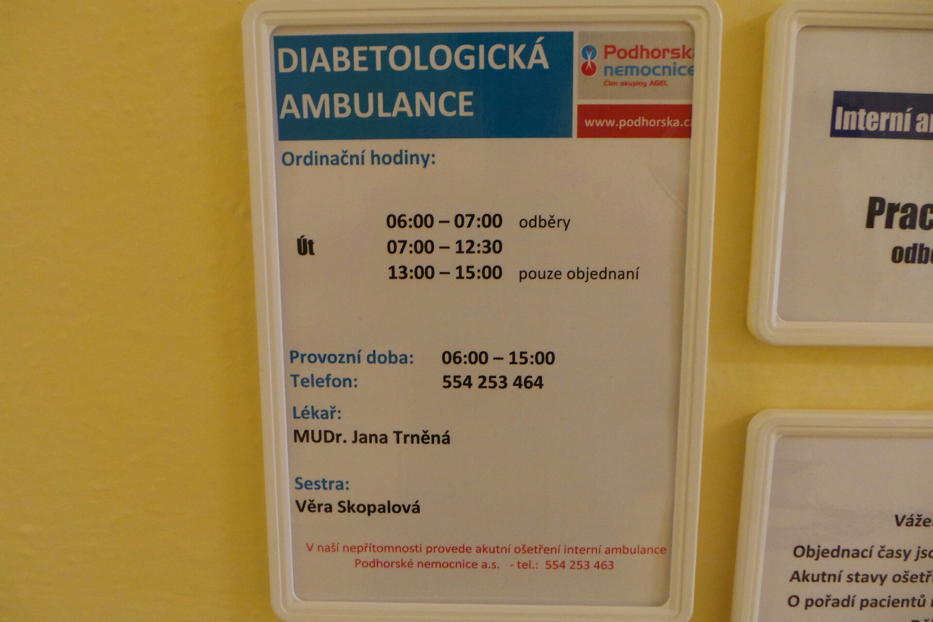 Moravskoslezská nemocnice Rýmařov - Interní ambulance foto 1