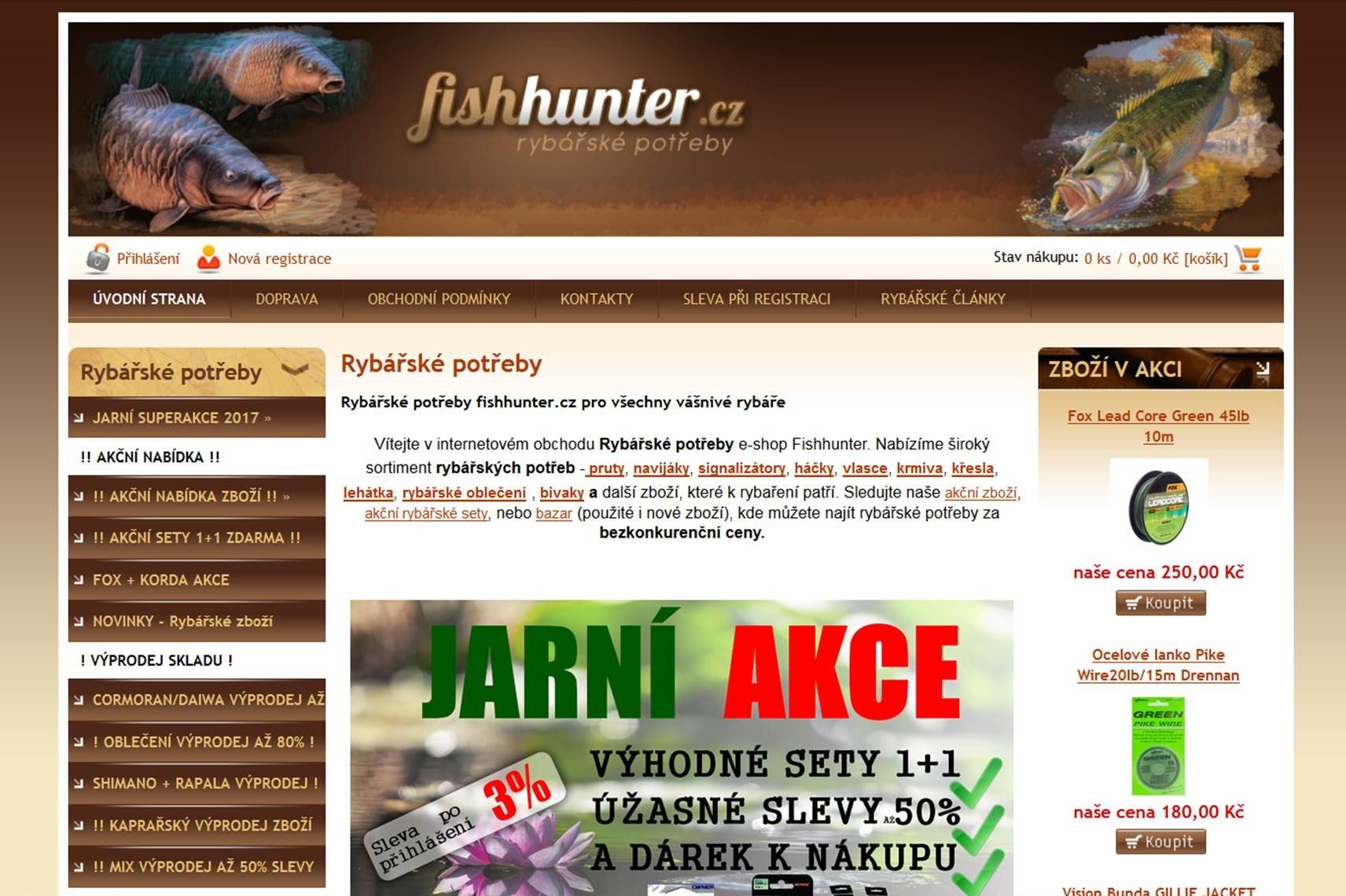 Web pro lov a rybaření
