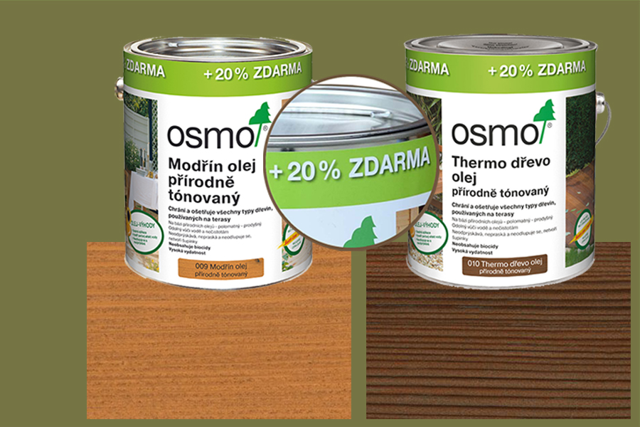 Terasové oleje se slevou 20 %