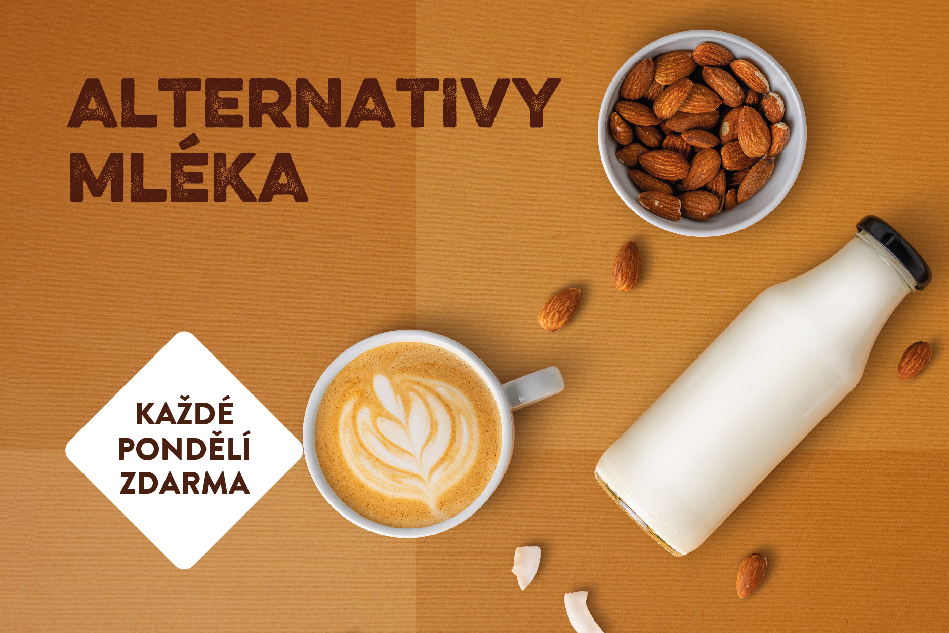 Každé pondělí rostlinné mléko zdarma!