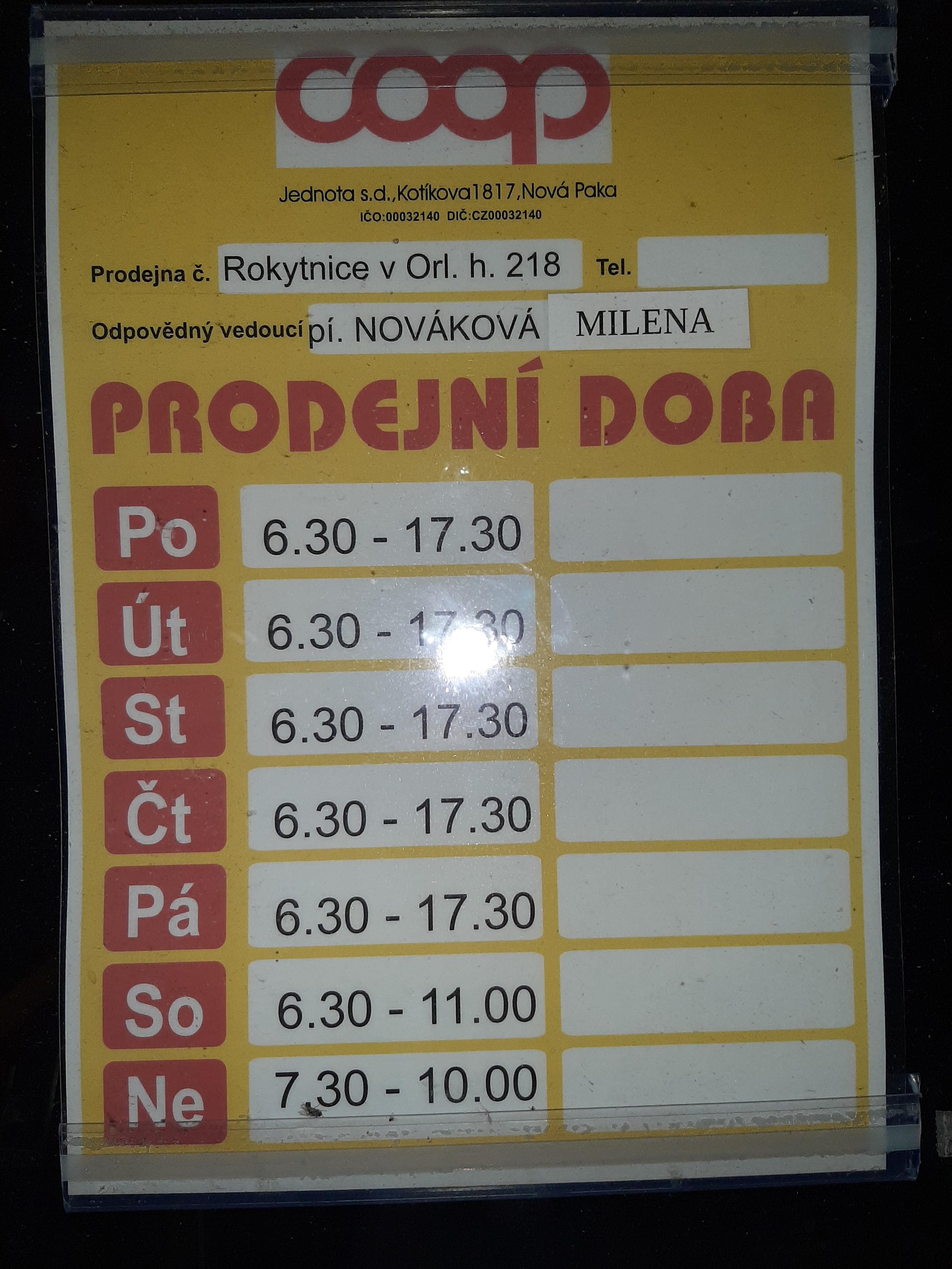 Jednota, spotřební družstvo Nová Paka - COOP foto 3