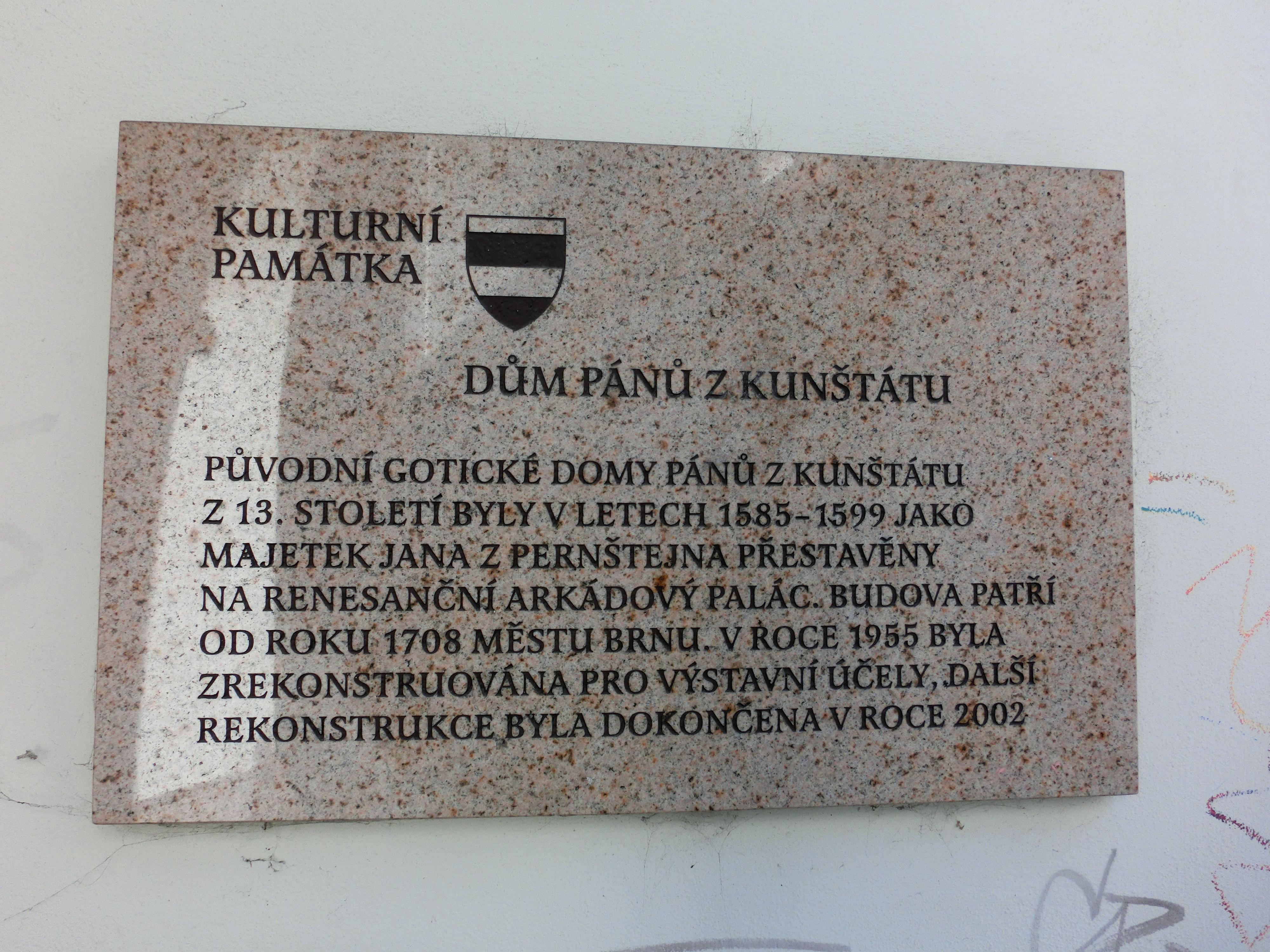 Dům pánů z Kunštátu foto 2