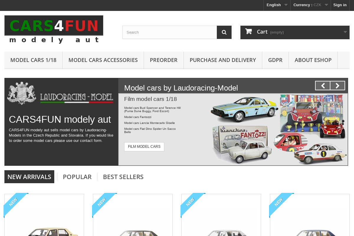 Internetový prodej modelů aut - Praha Krásova