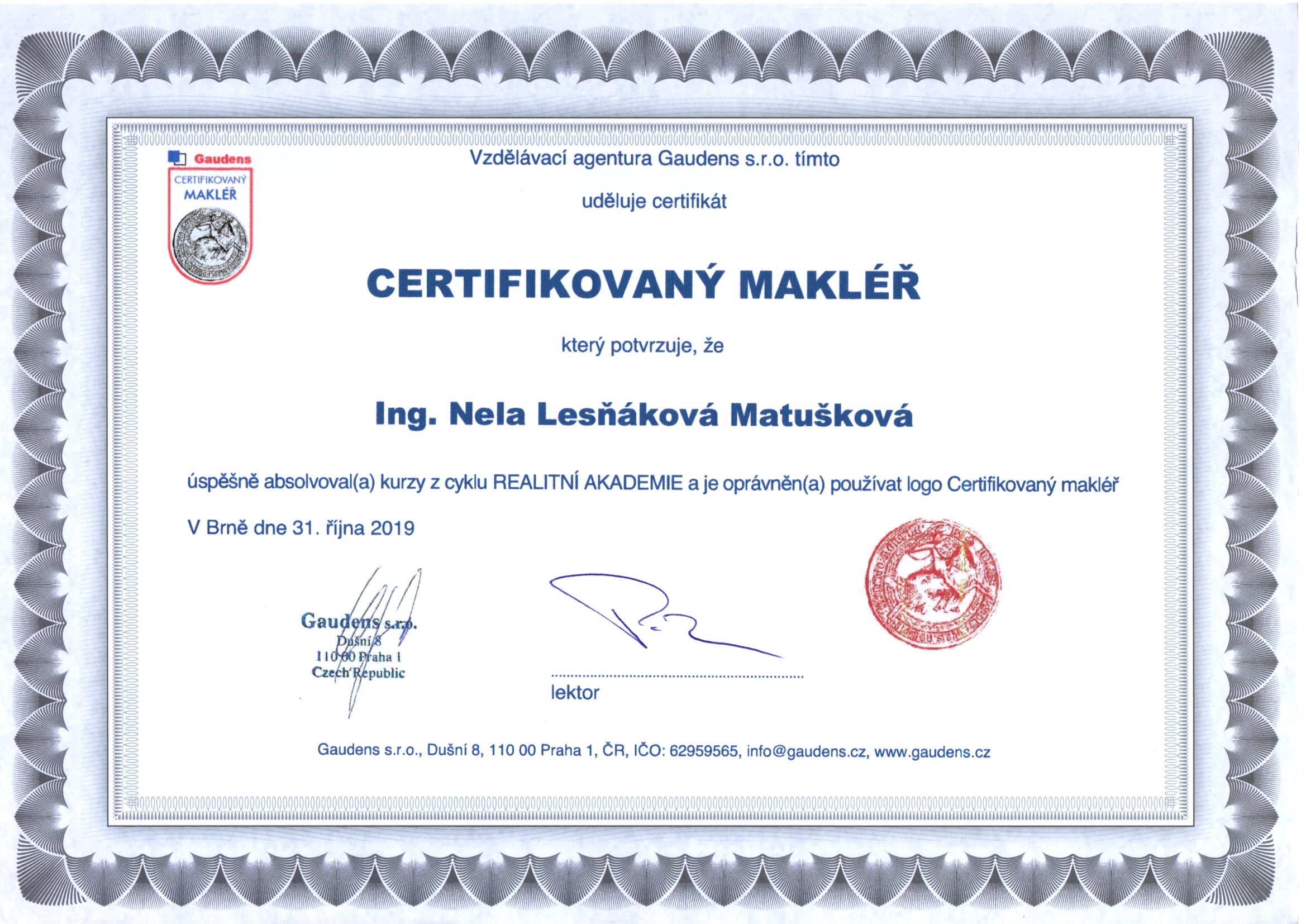 Ing. Nela Lesňáková Matušková realitní makléřka foto 6