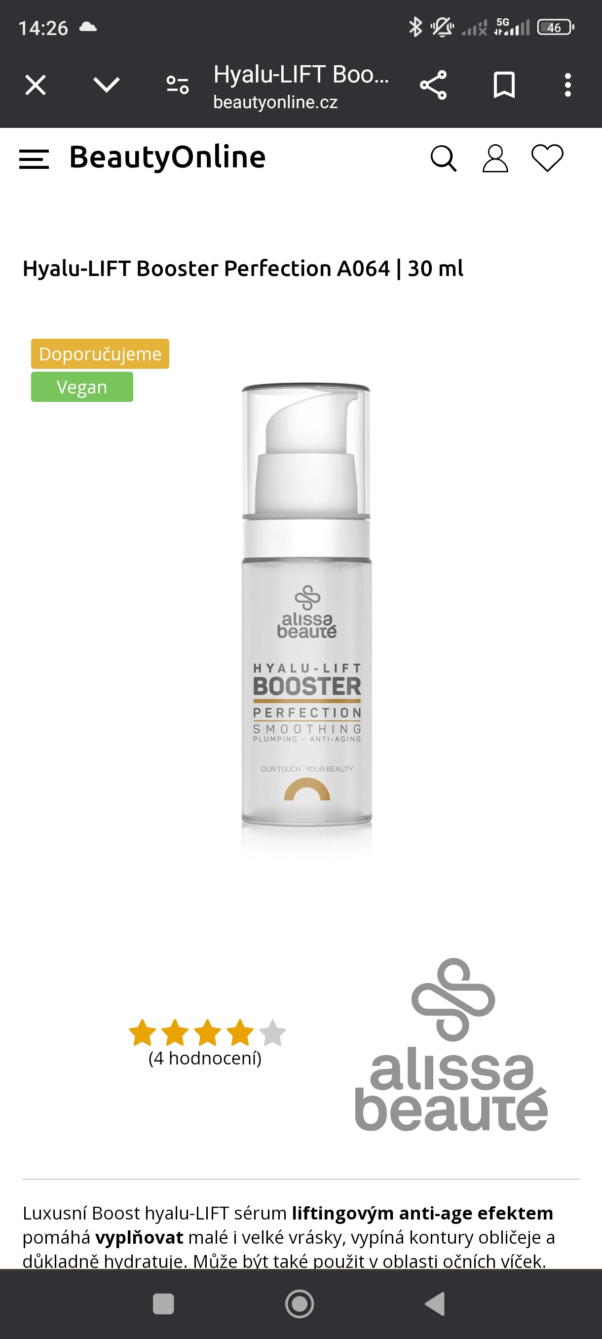 Kosmetické ošetření pleti Perfection Hyau-lift