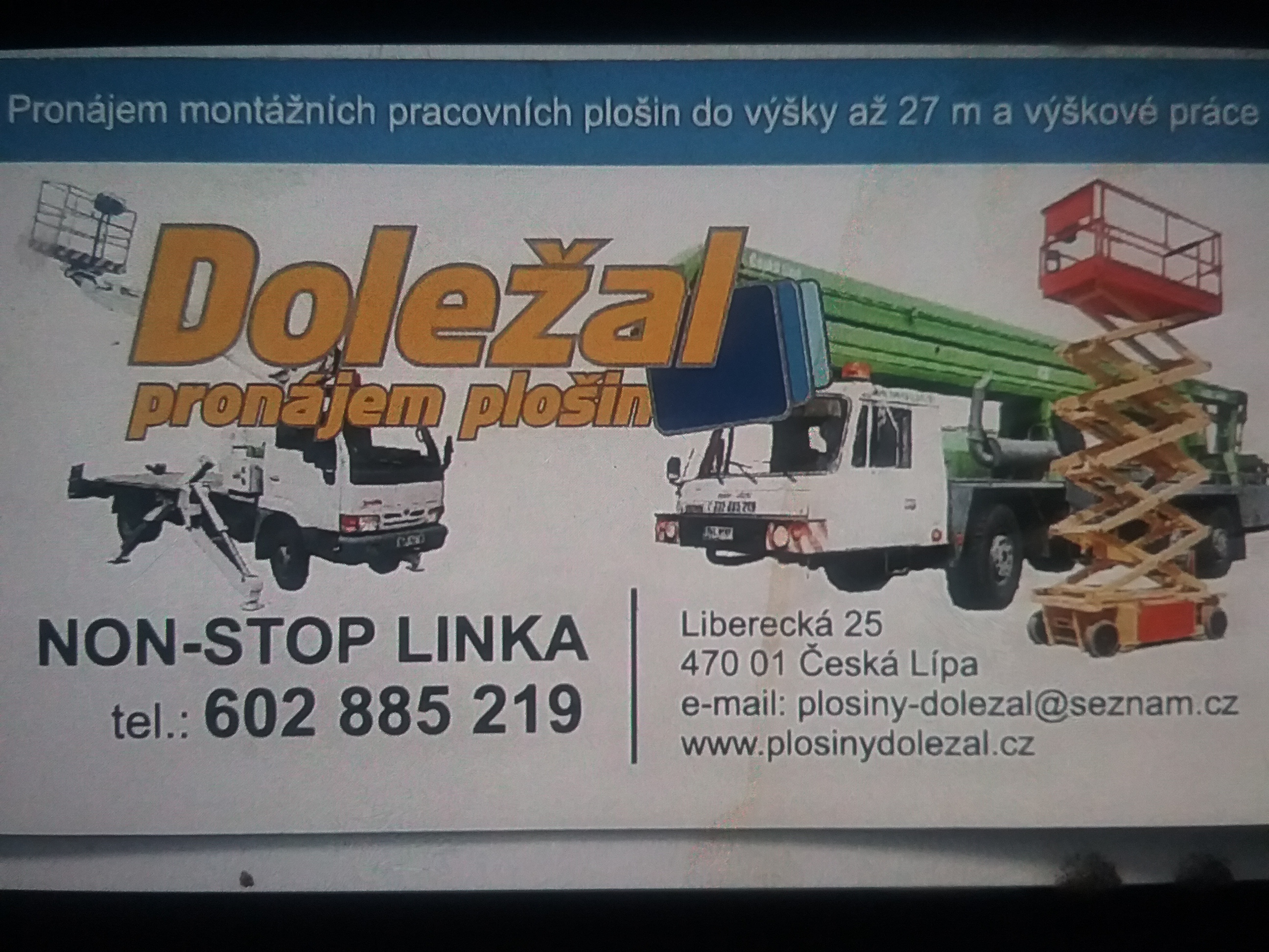 Pronájem montážních plošin - František Doležal foto 2