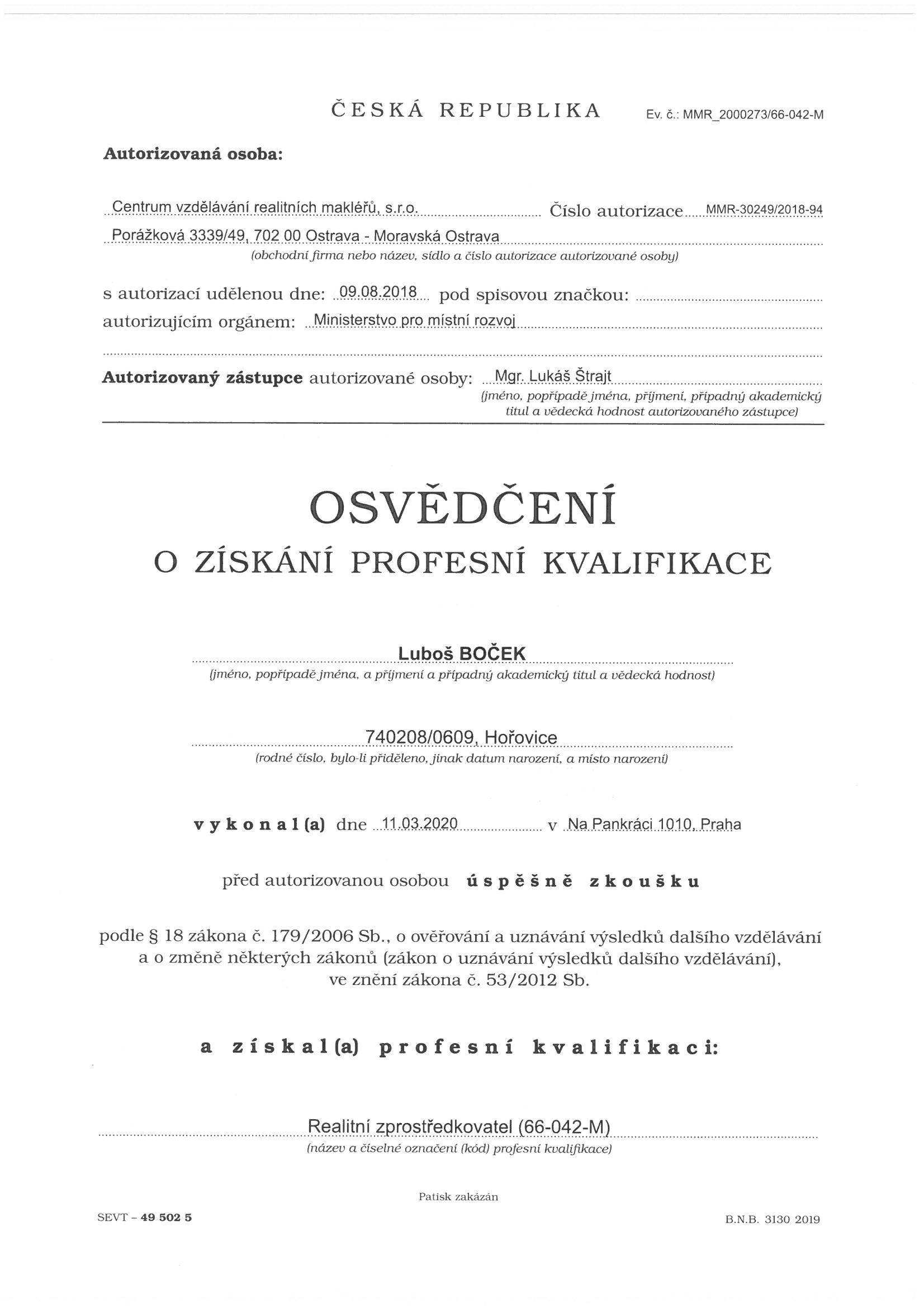 Boček - reality foto 2