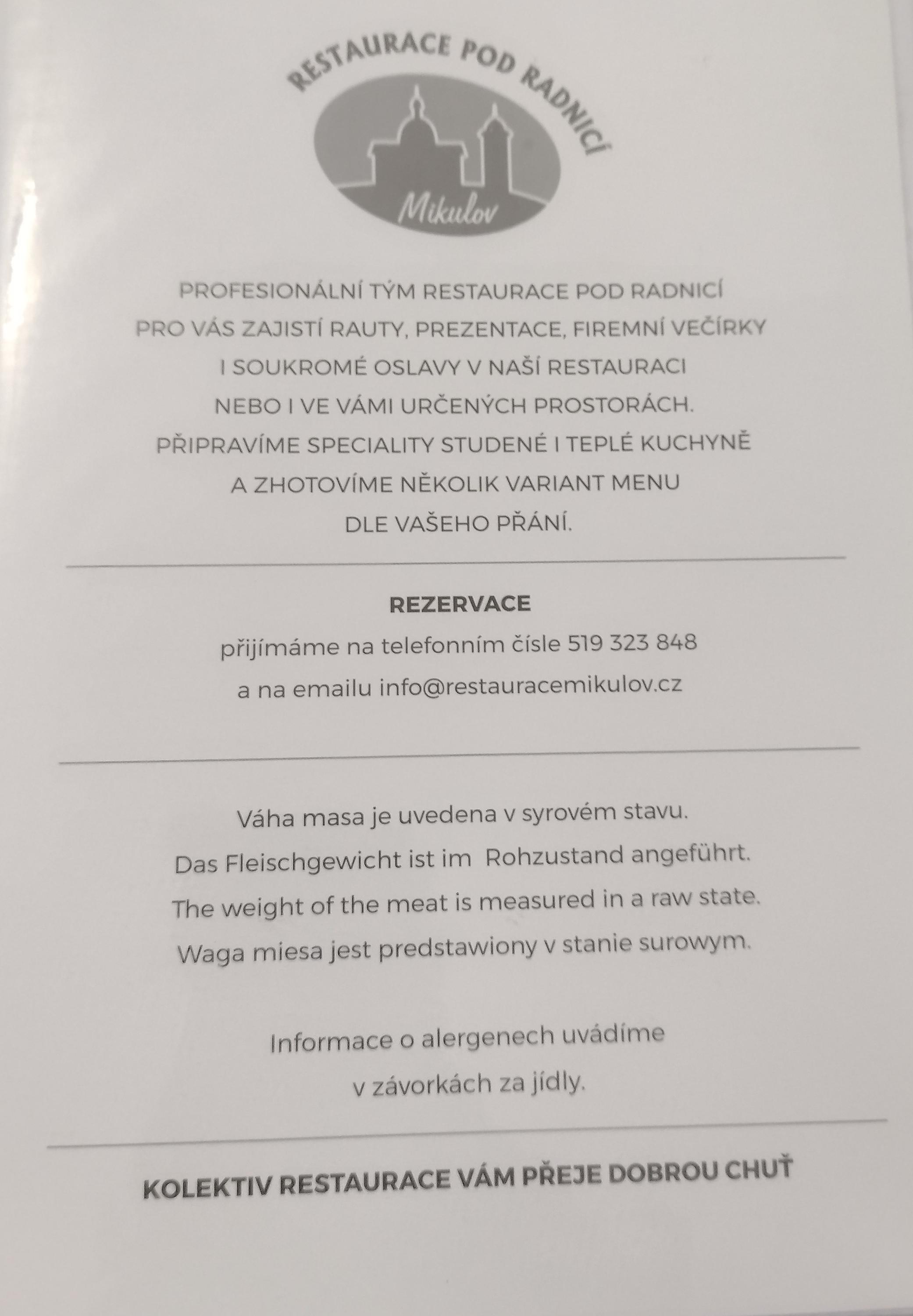 Restaurace pod radnicí foto 2