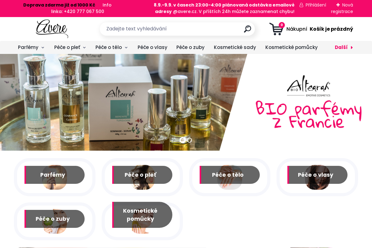 Avere.cz - první BIO obchod pro ženy