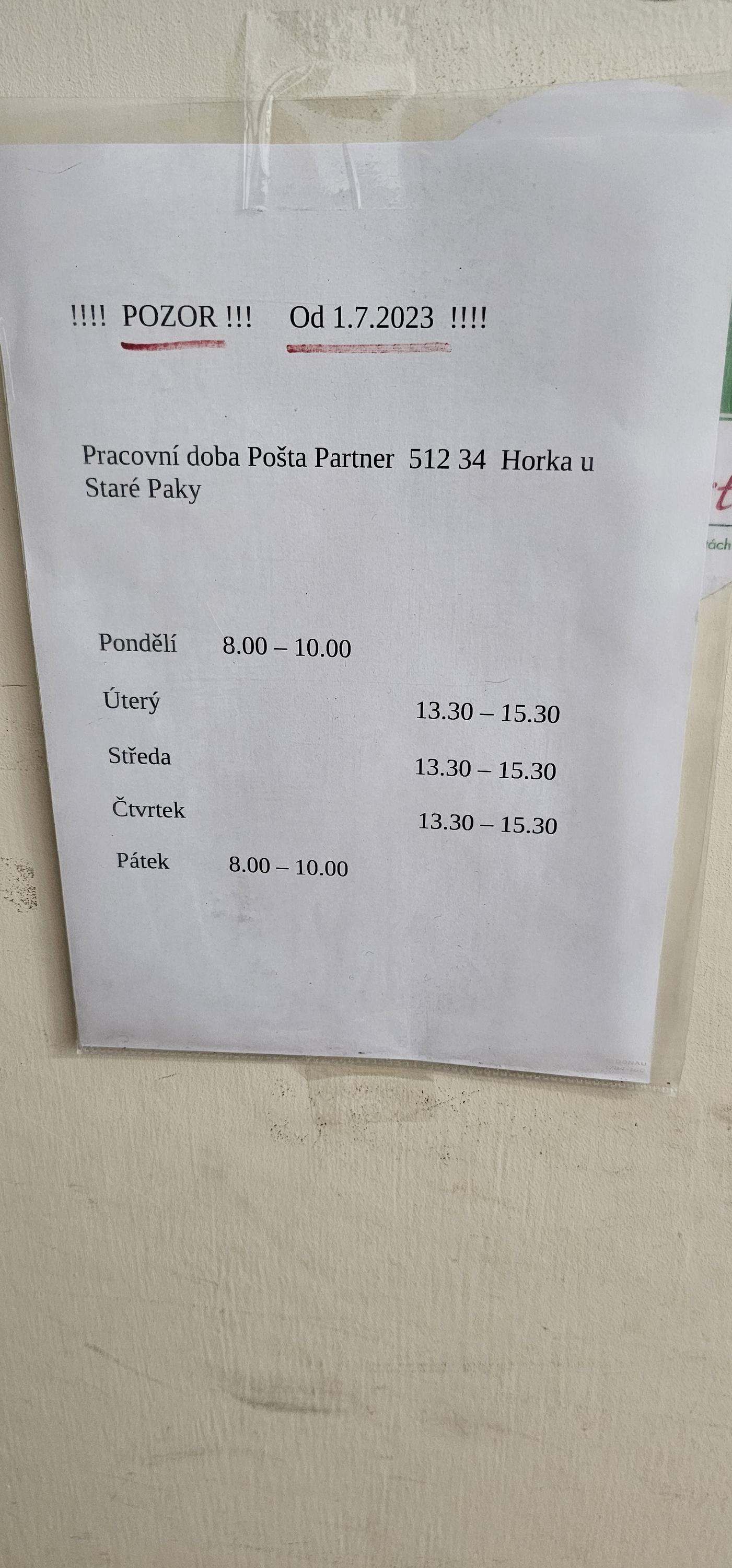 Pošta Horka u Staré Paky foto 2