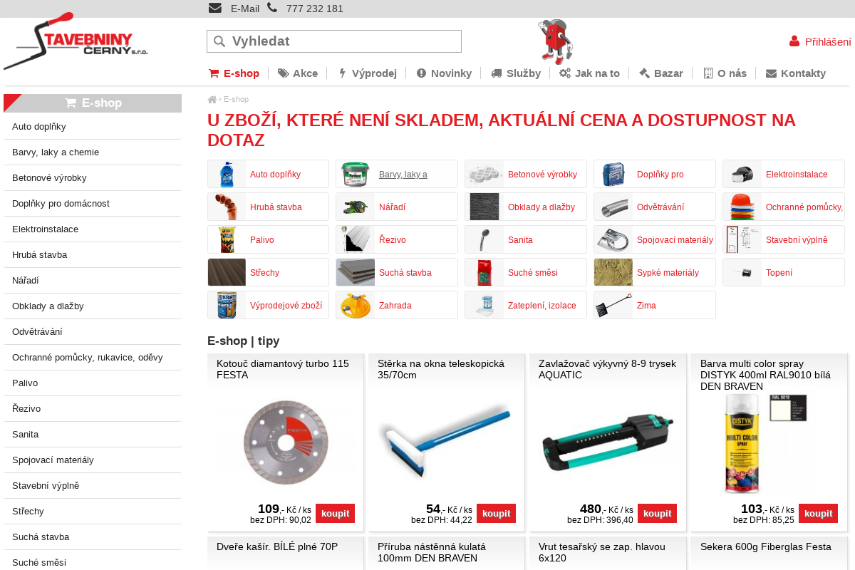 E-shop Stavebniny Černý