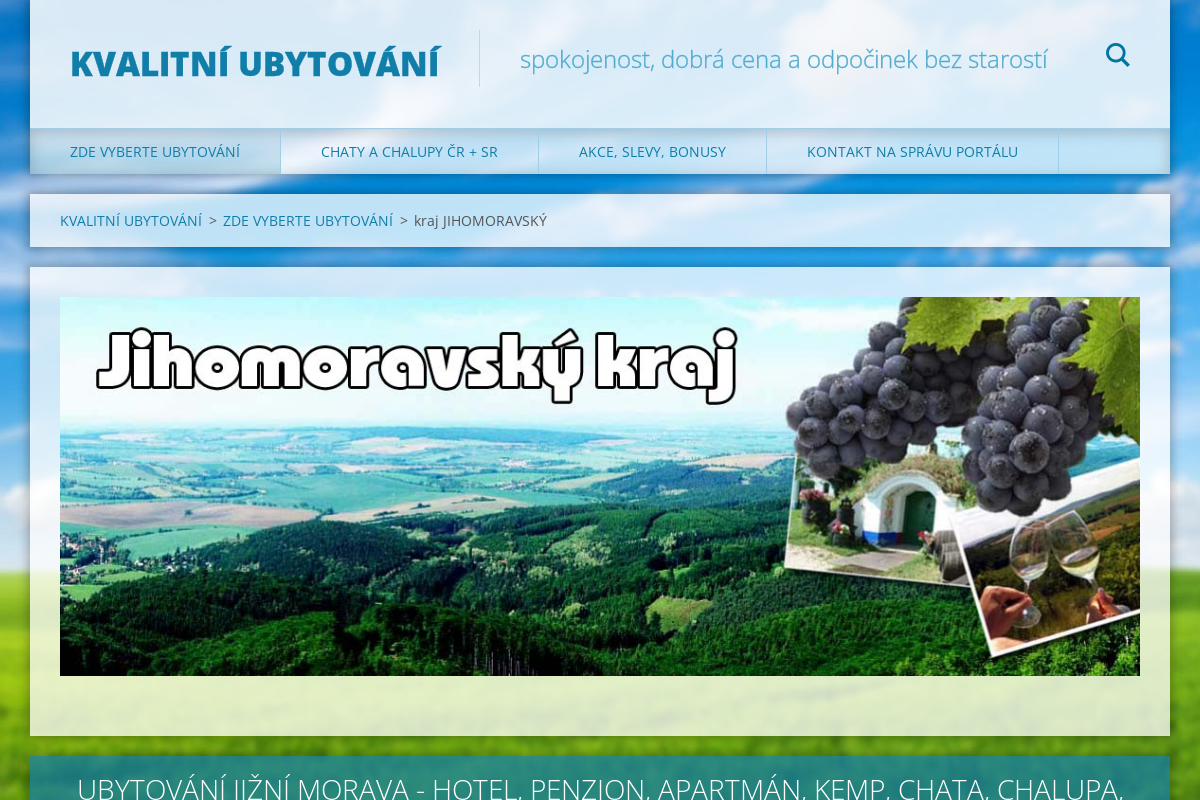 KVALITNÍ UBYTOVÁNÍ