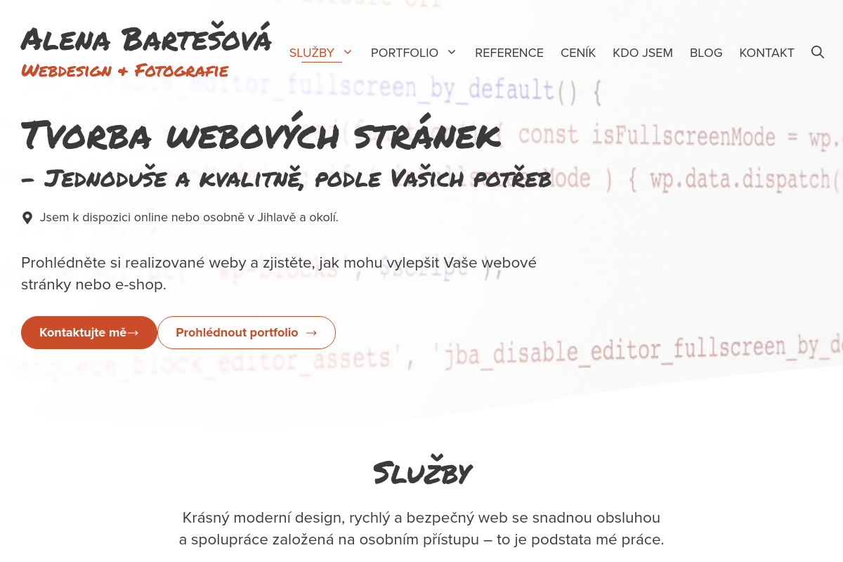 Alena Bartešová - Webdesign & Fotografie