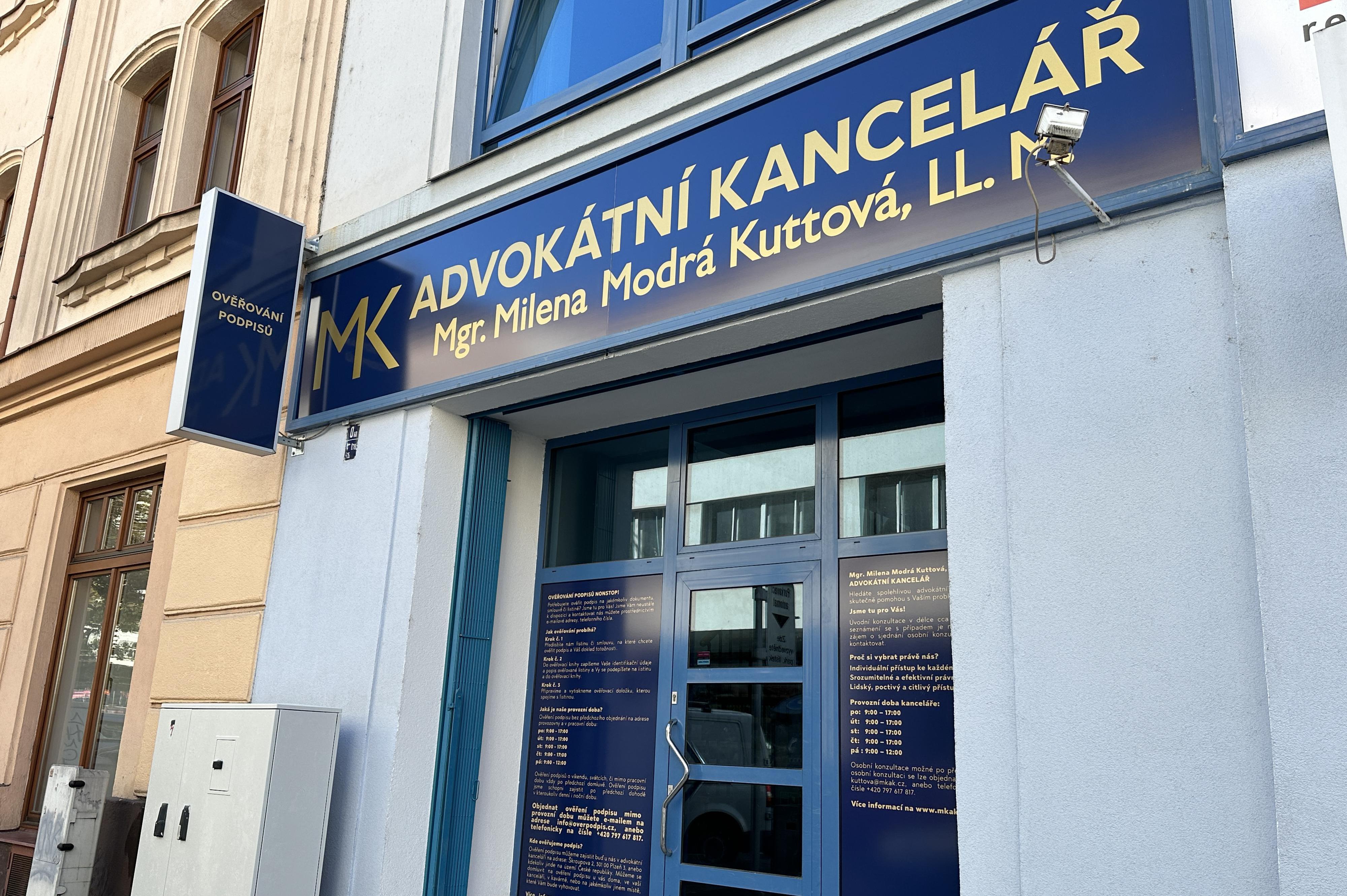 Ověřování podpisů - Mgr. Milena Modrá Kuttová, LL.M.