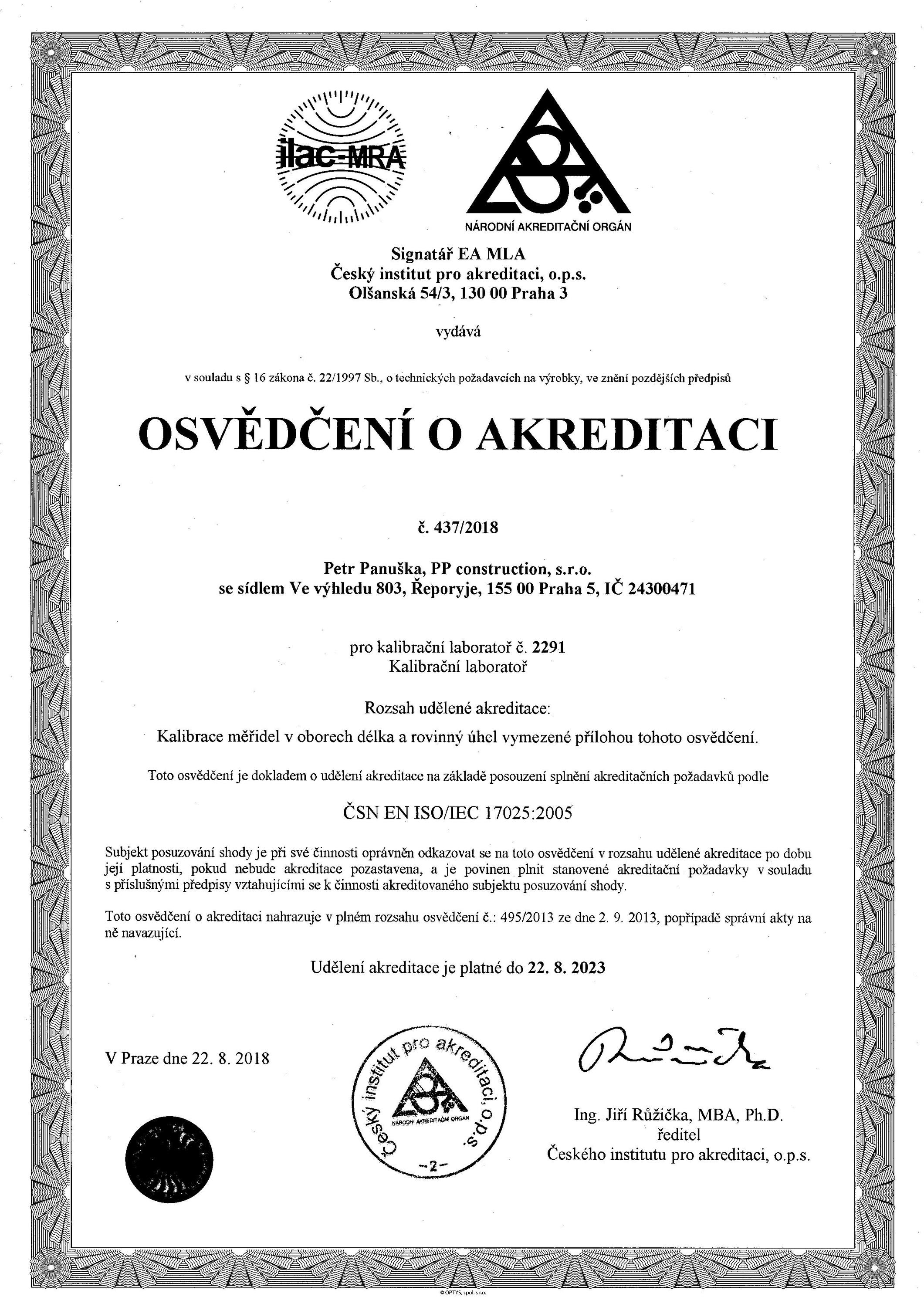 PP CONSTRUCTION - Kalibrační laboratoř foto 2