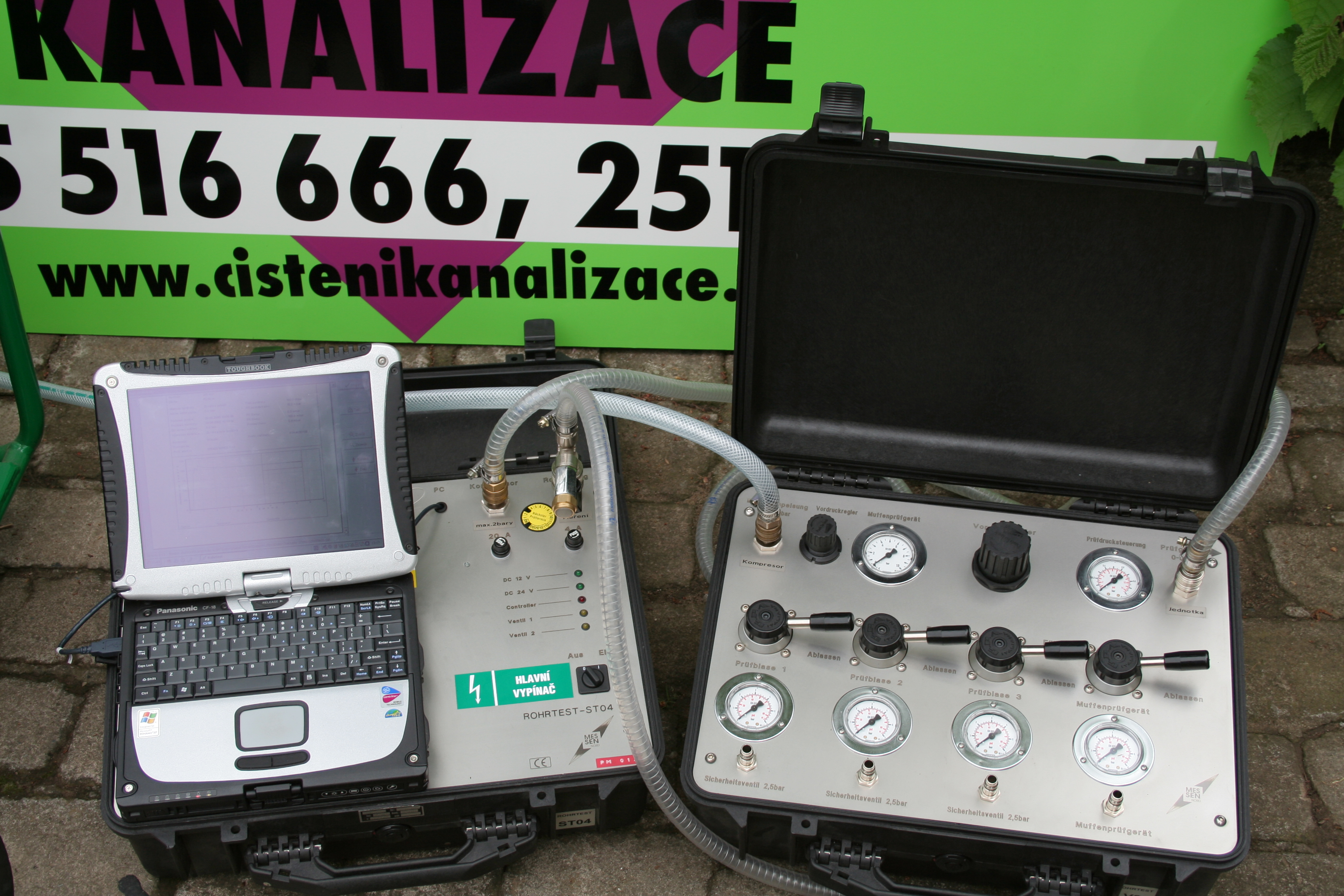 Zkoušky těsnosti kanalizace a splaškových jímek