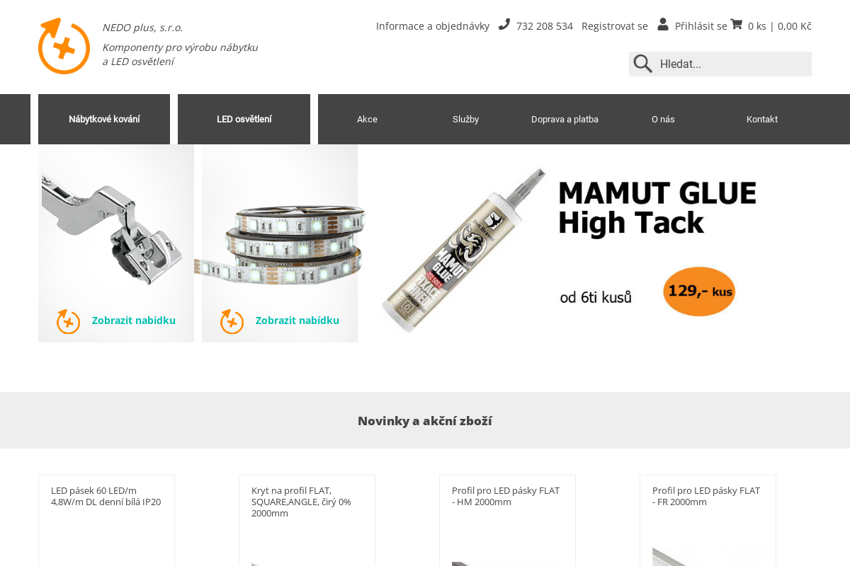 NÁBYTKOVÉ KOVÁNÍ A LED OSVĚTLENÍ