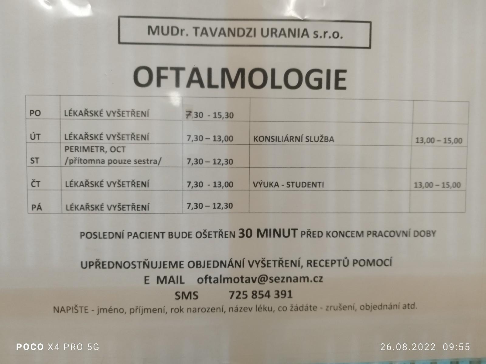 Oftalmologie MUDr. Tavandzi, s.r.o. foto 2