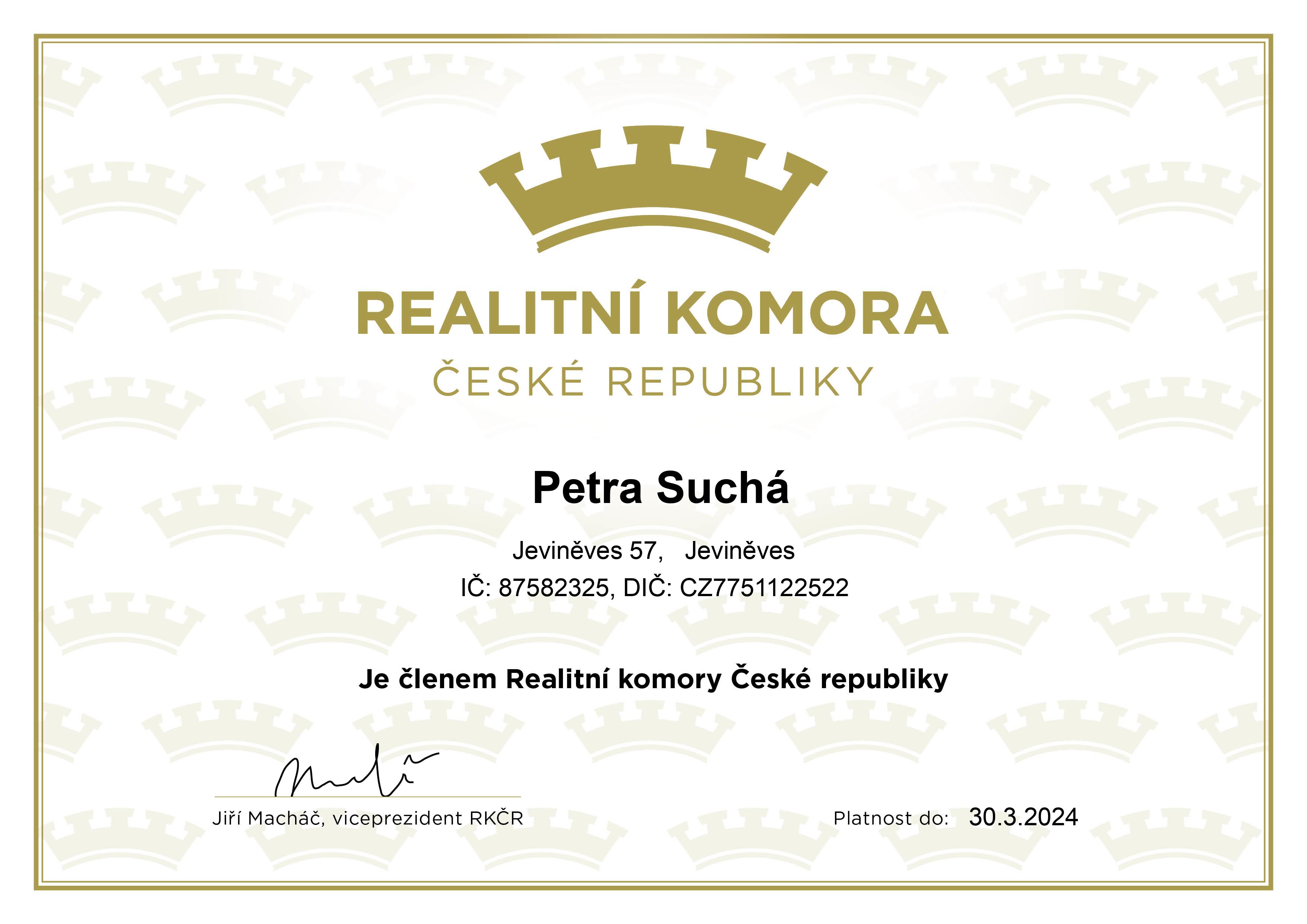 Petra Suchá - realitní makléřka