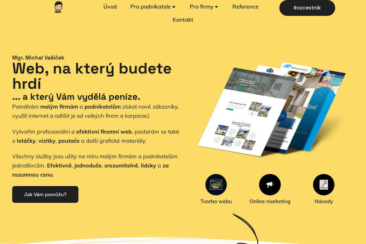 Mgr. Michal Vašíček - tvorba webu