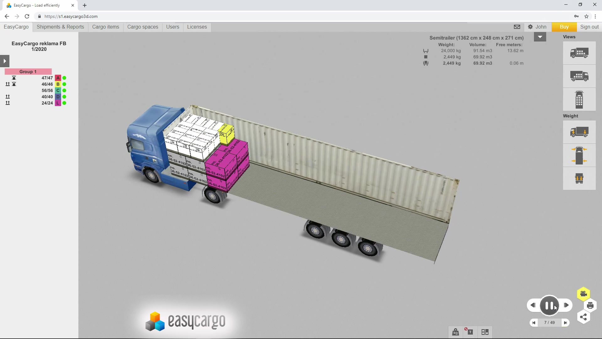 EasyCargo - Plánujte nakládku efektivně foto 2 (náhled videa)