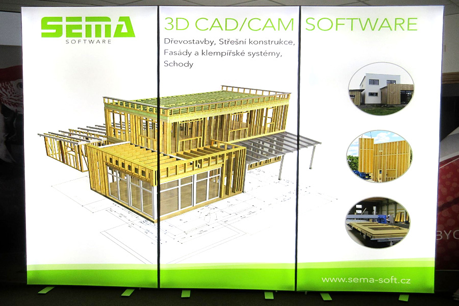 Modulární světelné stěny a poutače Quick Frame
