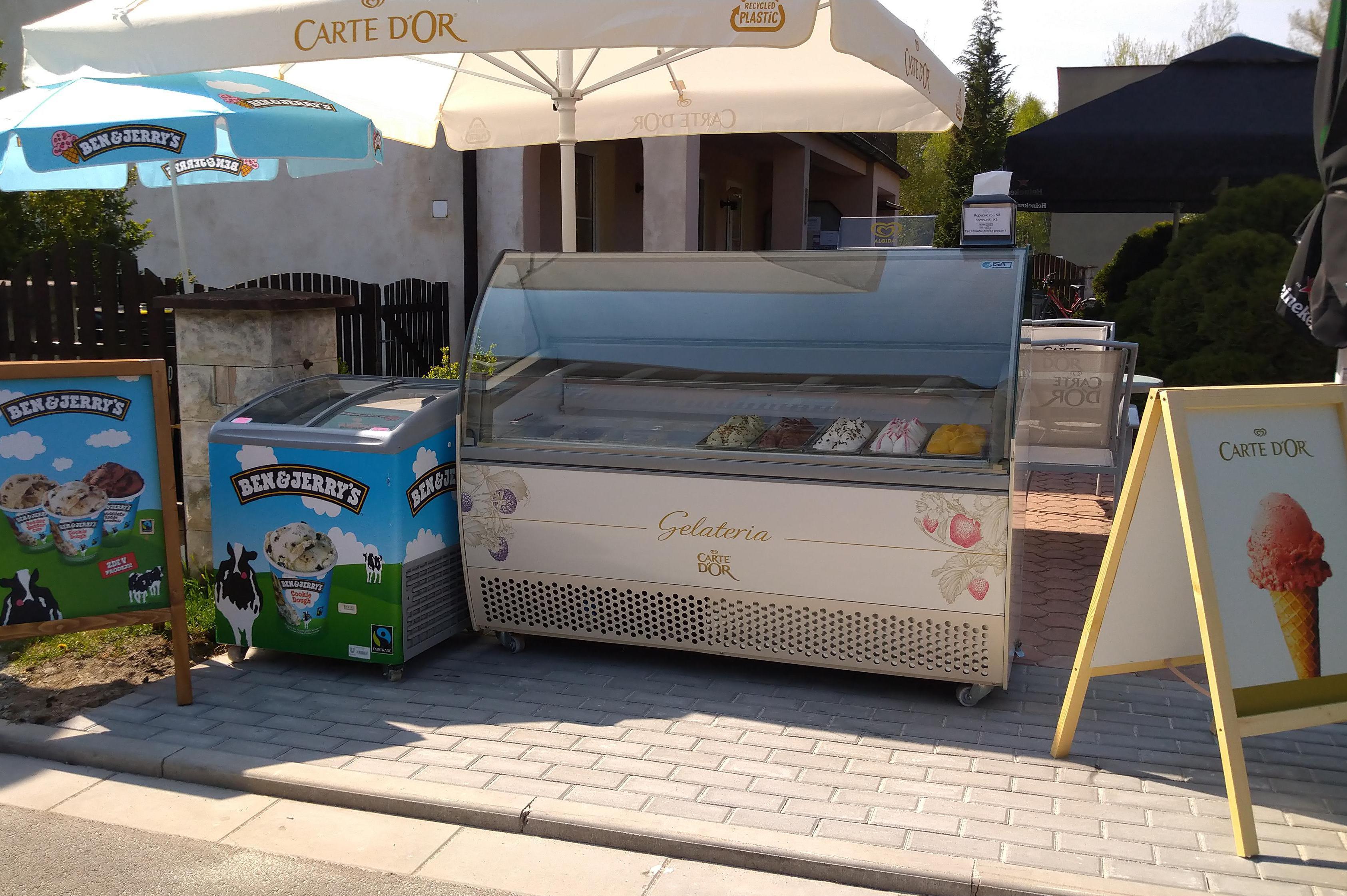 Prodej zmrzliny Ben & Jerry’s a pizza