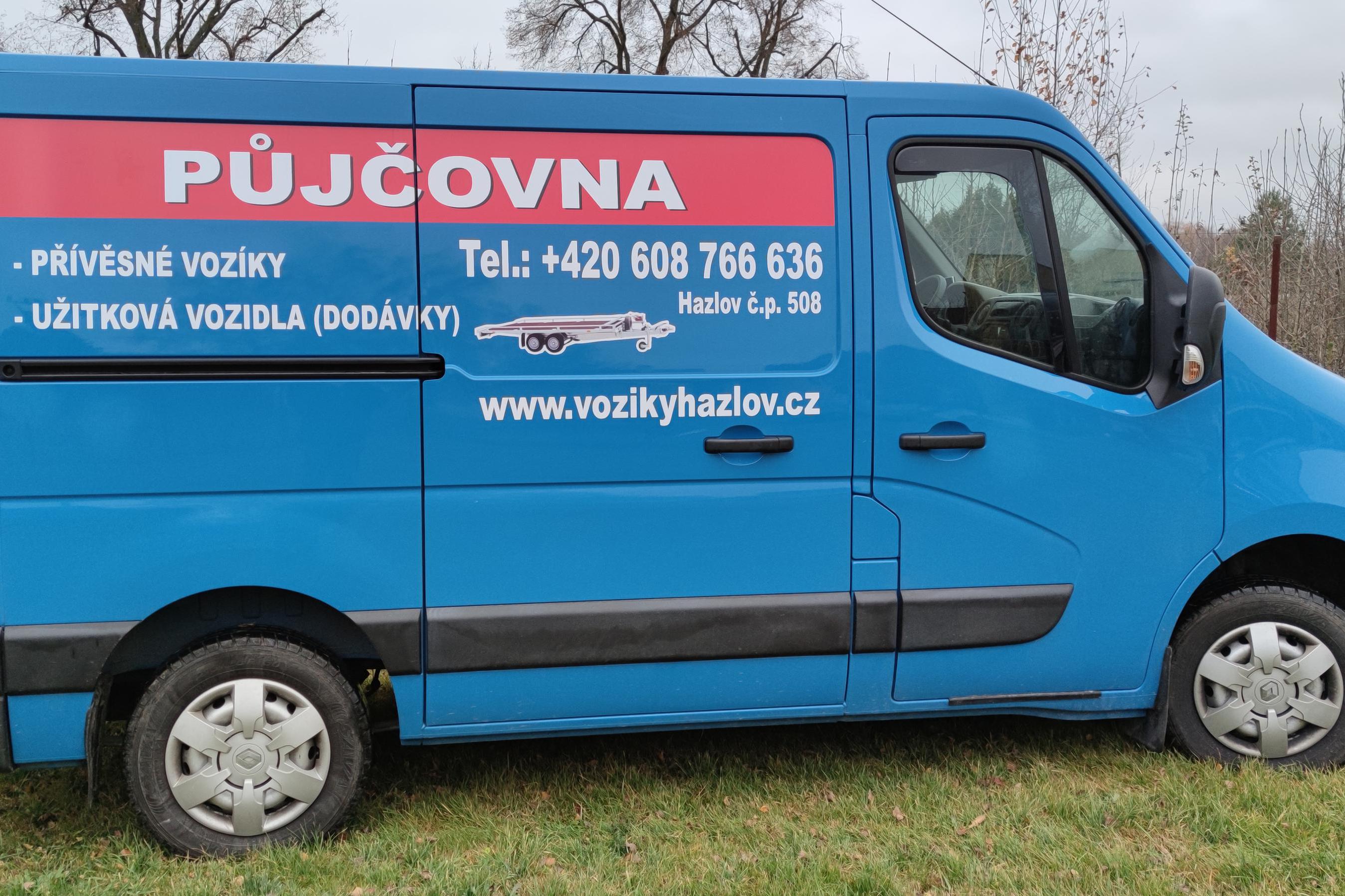 Vozíky Hazlov - půjčovna přívěsných vozíků, dodávek, bagrů