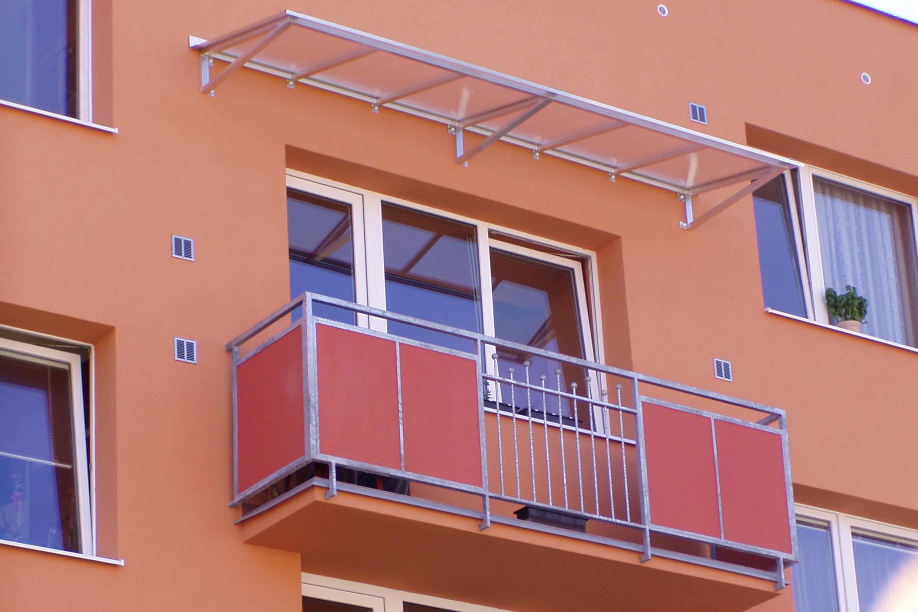 Zastřešení balkonů a vchodů, stříšky, nadsvětlíky