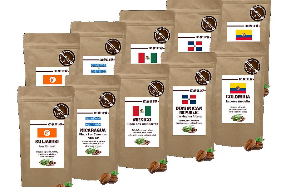 Degustační sady kávy 100% výběrové Arabiky