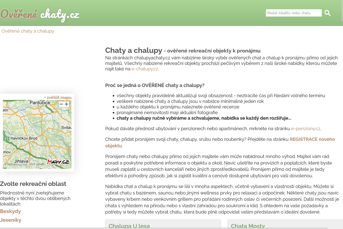 Chalupy a chaty - Ing. Libor Chromečka