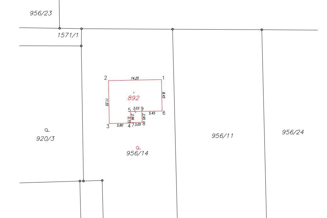 Vyznačení budovy nebo změna vnějšího obvodu budovy