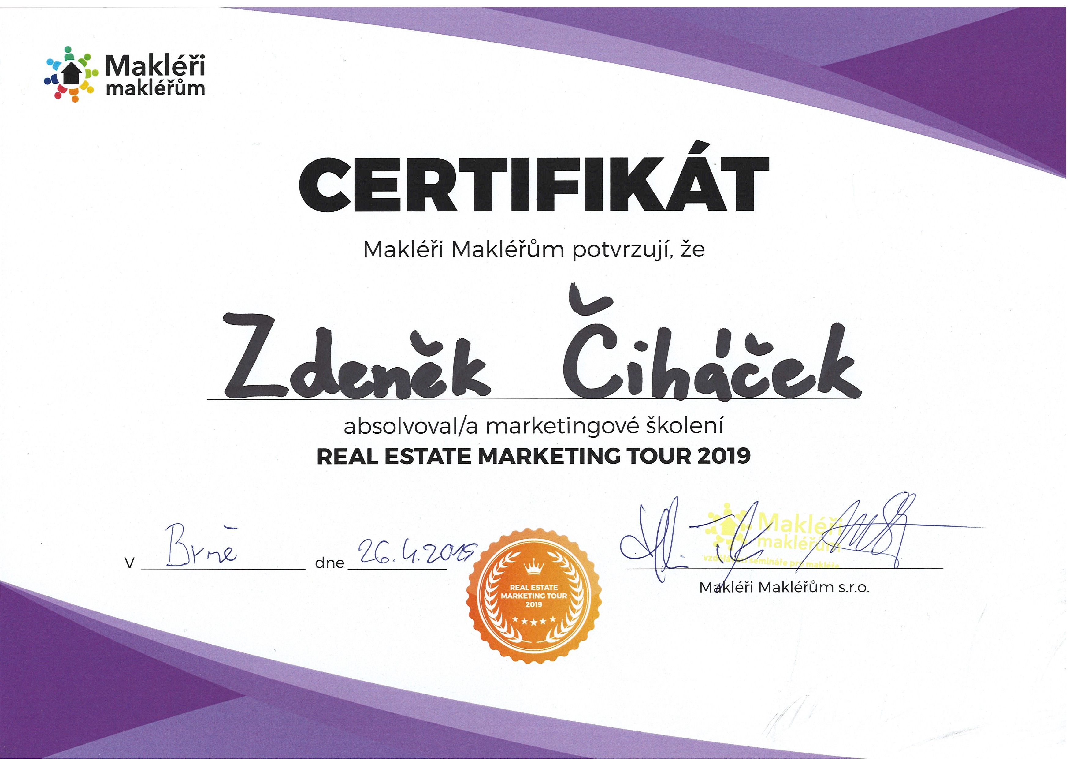 Zdeněk Čiháček realitní makléř